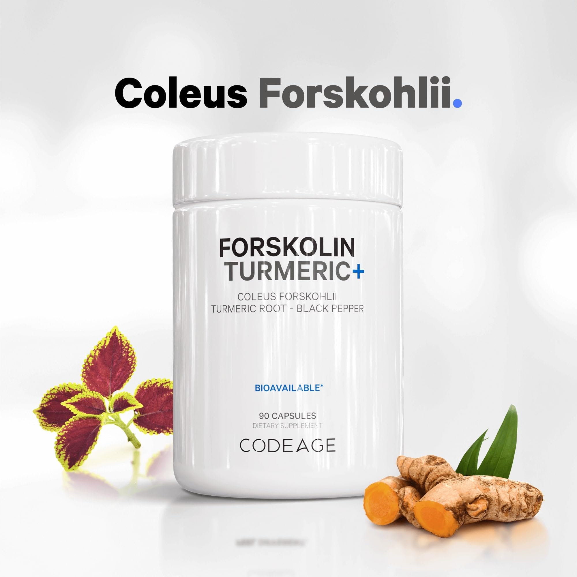 Codeage Forskolin, Pure Forskolin Coleus + Organic Turmeric Root Powder, 95% Curcumins CodeageAu supplements