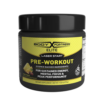 Body Fortress Elite Laser Start Pre-Workout Powder,ZümXR Caffeine for Sustained Energy Body FortressAu supplements