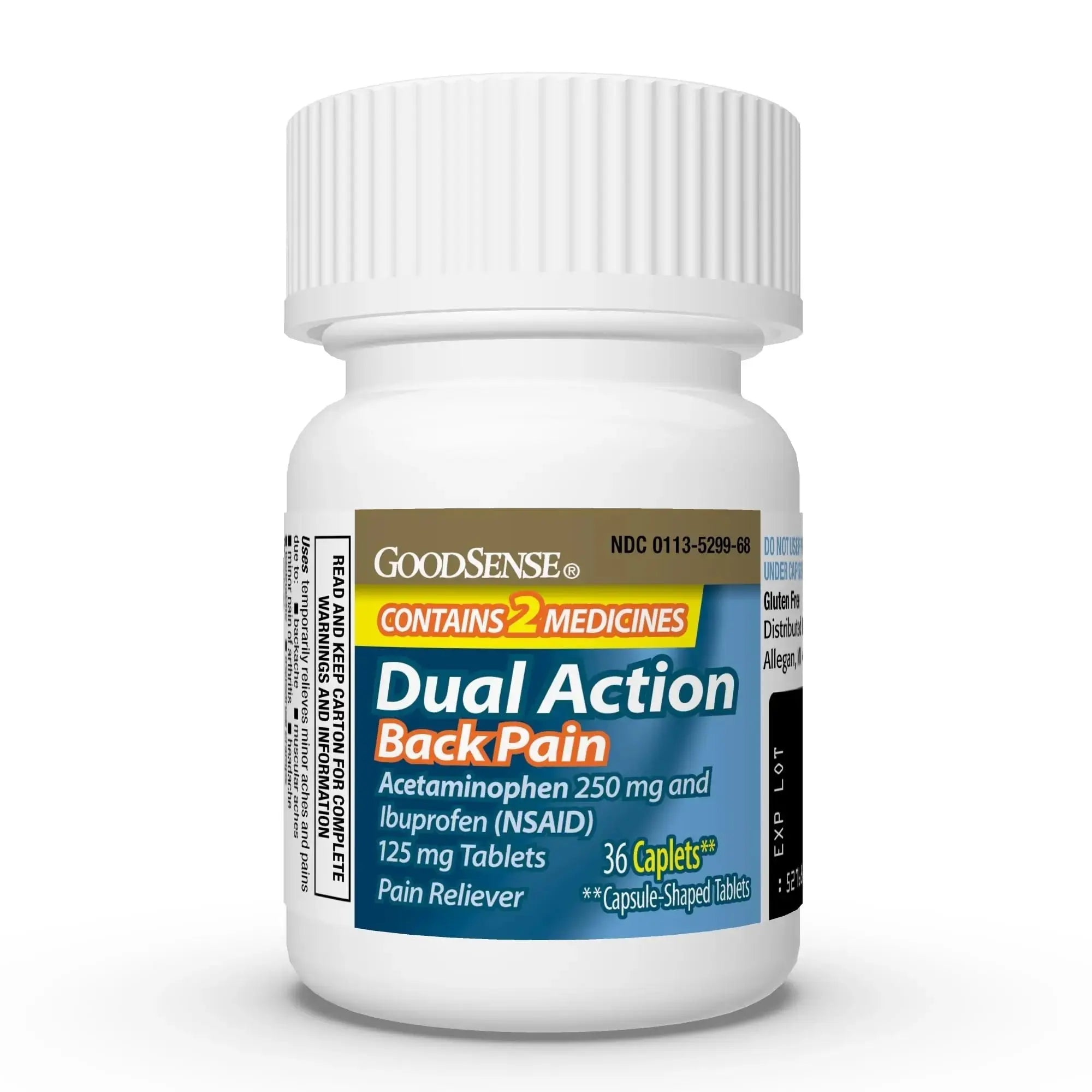 GoodSense Dual Action Acetaminophen and Ibuprofen (NSAID) Tablets, 250 mg/125 mg, Back Pain, 36 Count GoodSenseAu supplements