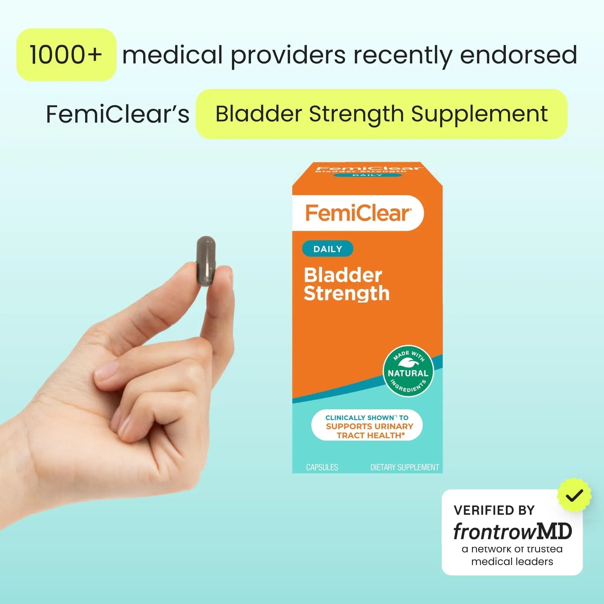 FemiClear Bladder Strength Supplement | Bladder Control & Wellness | 60 Capsules, 30 Day Supply | Made with Natural Ingredients | for Women & Men FemiClearAu supplements