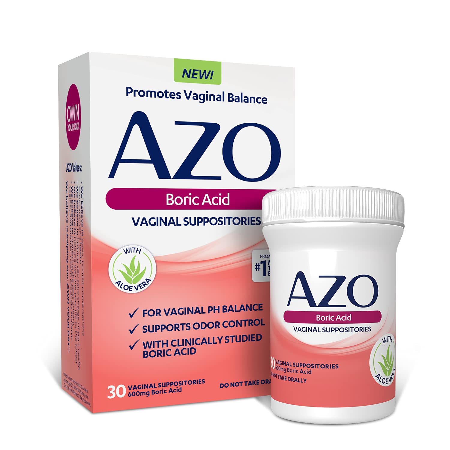 AZO Complete Feminine Balance Daily Probiotics for Women & Boric Acid Vaginal Suppositories AZOAu supplements