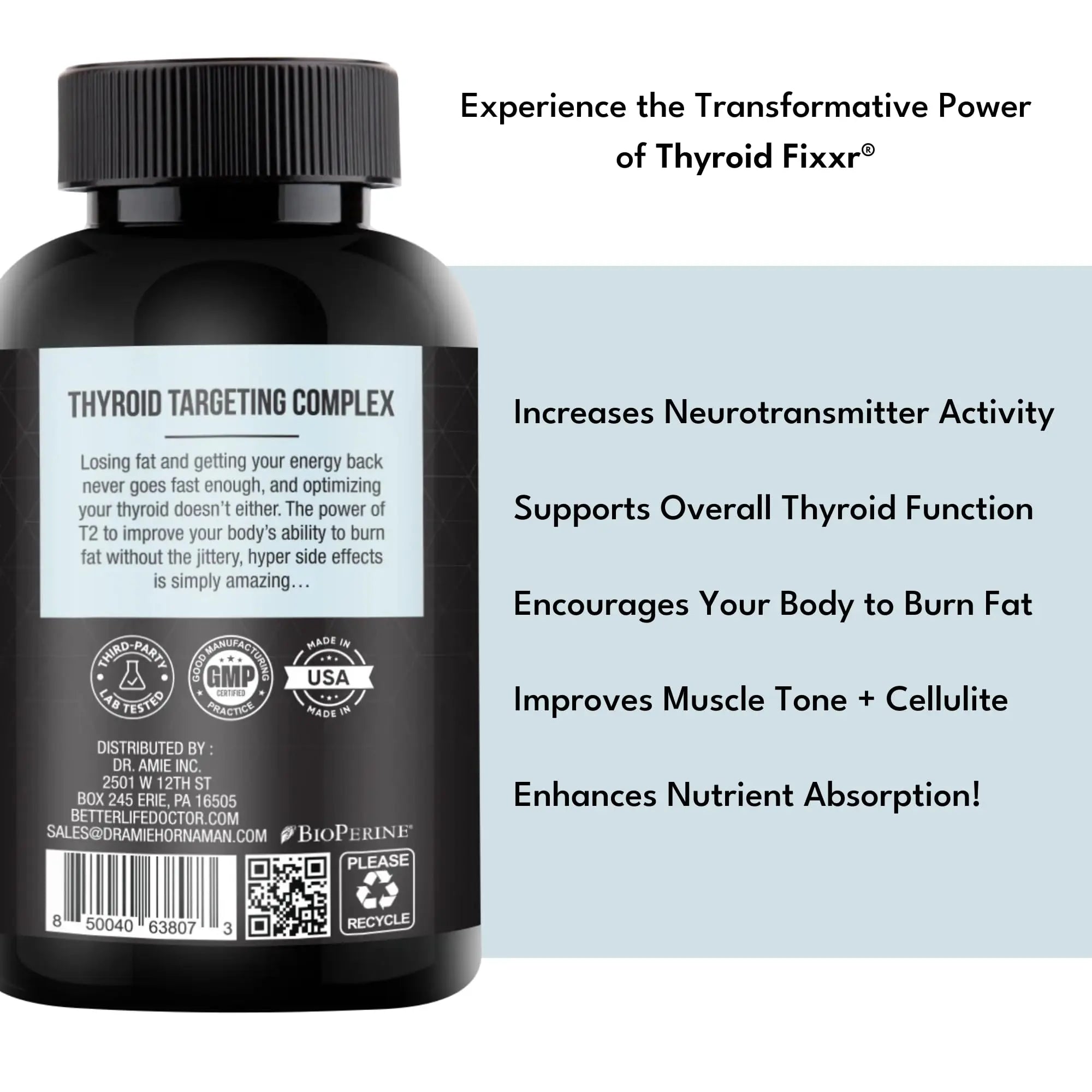 Fixxr Thyroid Support by Dr. Amie | T2 Thyroid Supplement | 30 Day Supply, 60 Capsules Fixxrnz supplements
