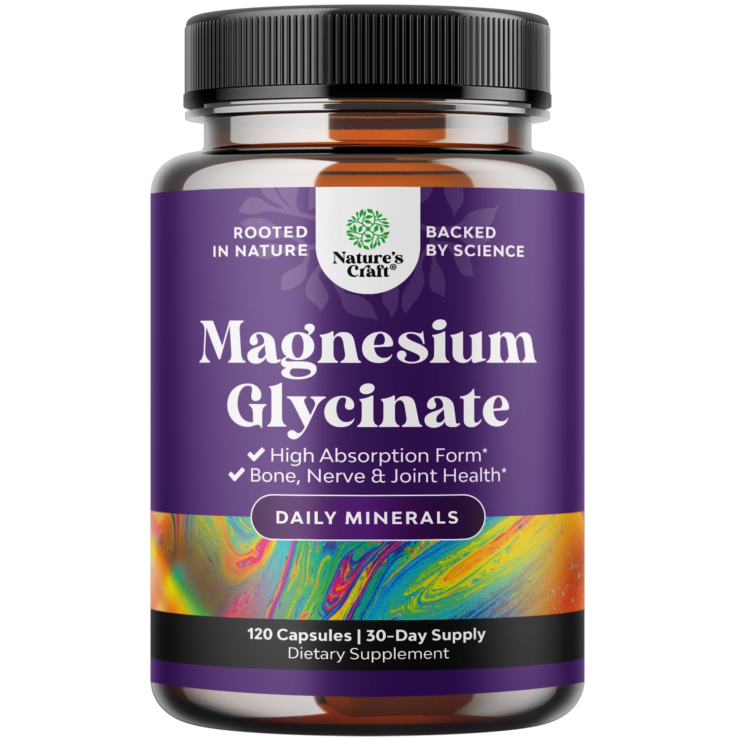 Pure Magnesium Glycinate Supplement 500mg - Magnesium for Sleep and Rest Capsules for Men & Women - Unflavored Vegan High Absorption Pills for Relaxation Support - 120 Count Natures CraftAu supplements