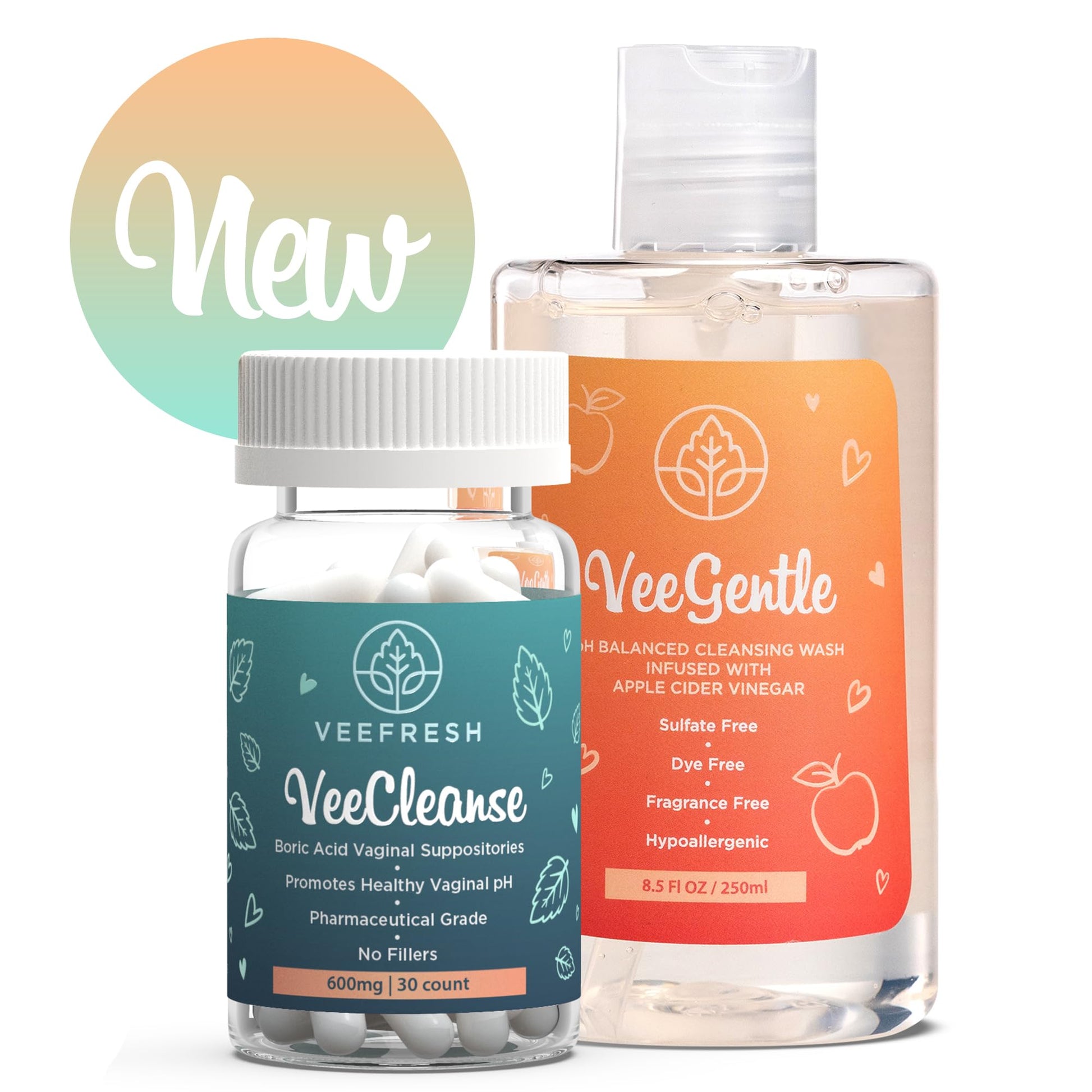 VeePower Lite - Vaginal Health Bundle - Control and Prevent Vaginal Odor - Includes VeeGentle VeeFreshAu supplements