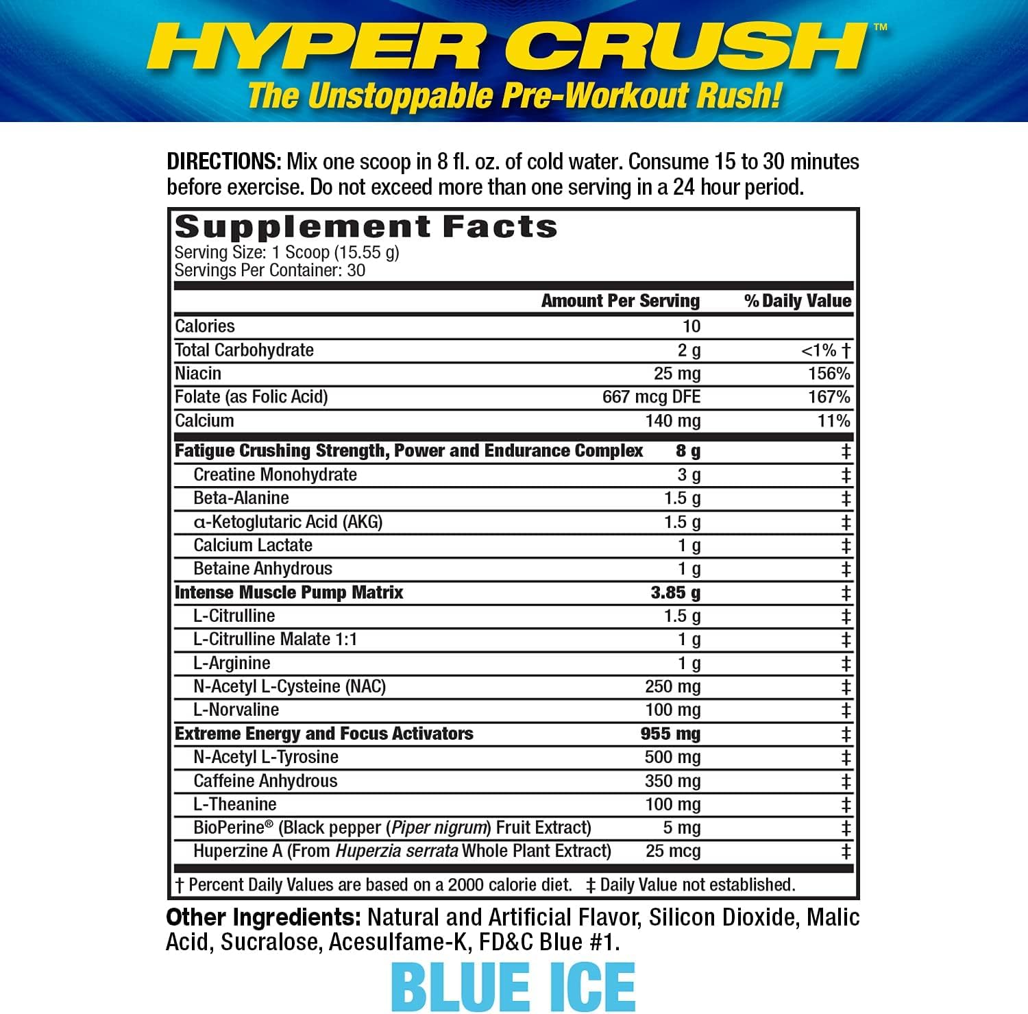 Maximum Human Performance MHP HYPER CRUSH Pre Workout energy drink creatine Maximum Human PerformanceAu supplements