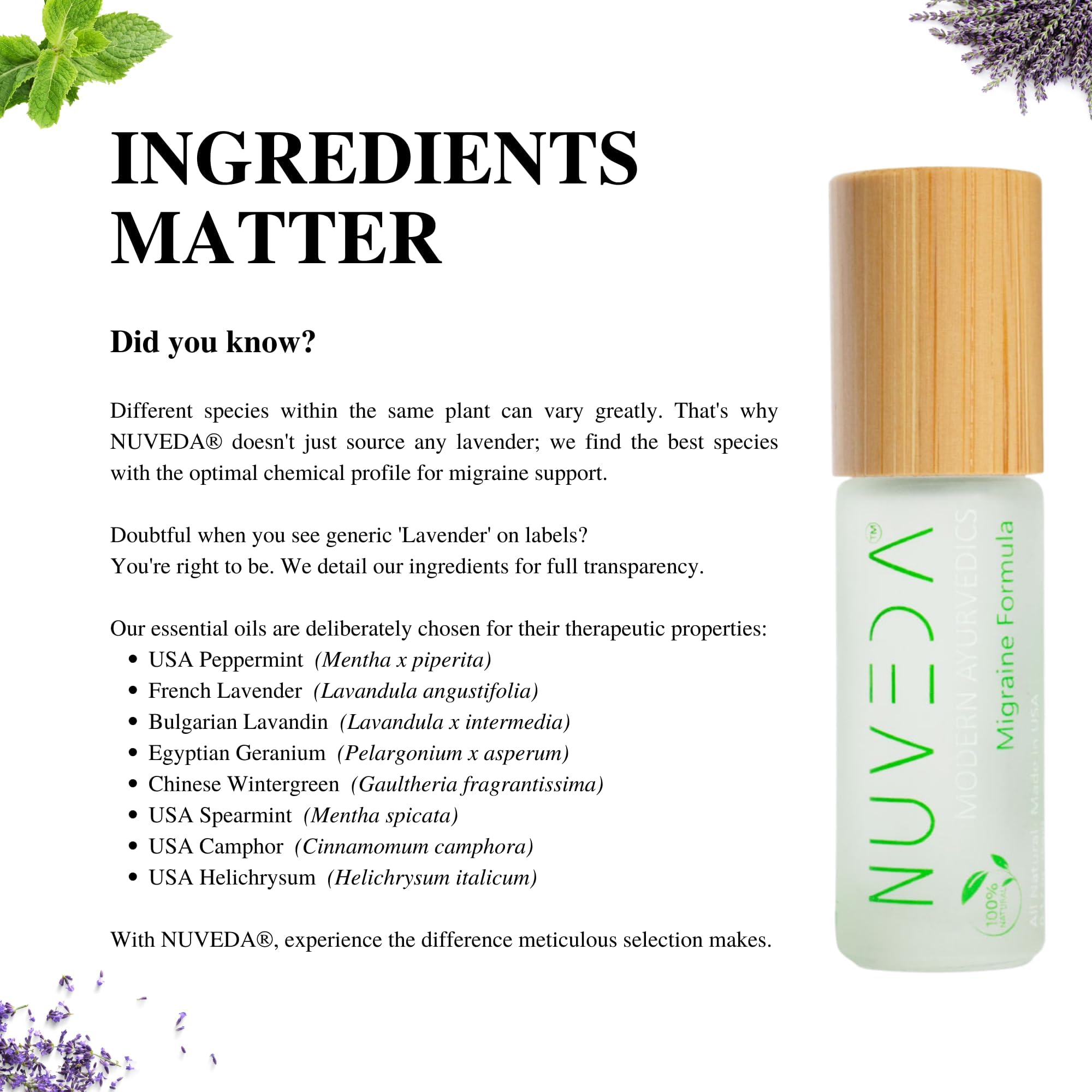 NUVEDA® Advanced Migraine Formula - All Natural Headache Stick | Modern Ayurvedic, Roll On Stick | Therapeutic Grade Essential Oil Aromatherapy | Made in USA NUVEDAAu supplements
