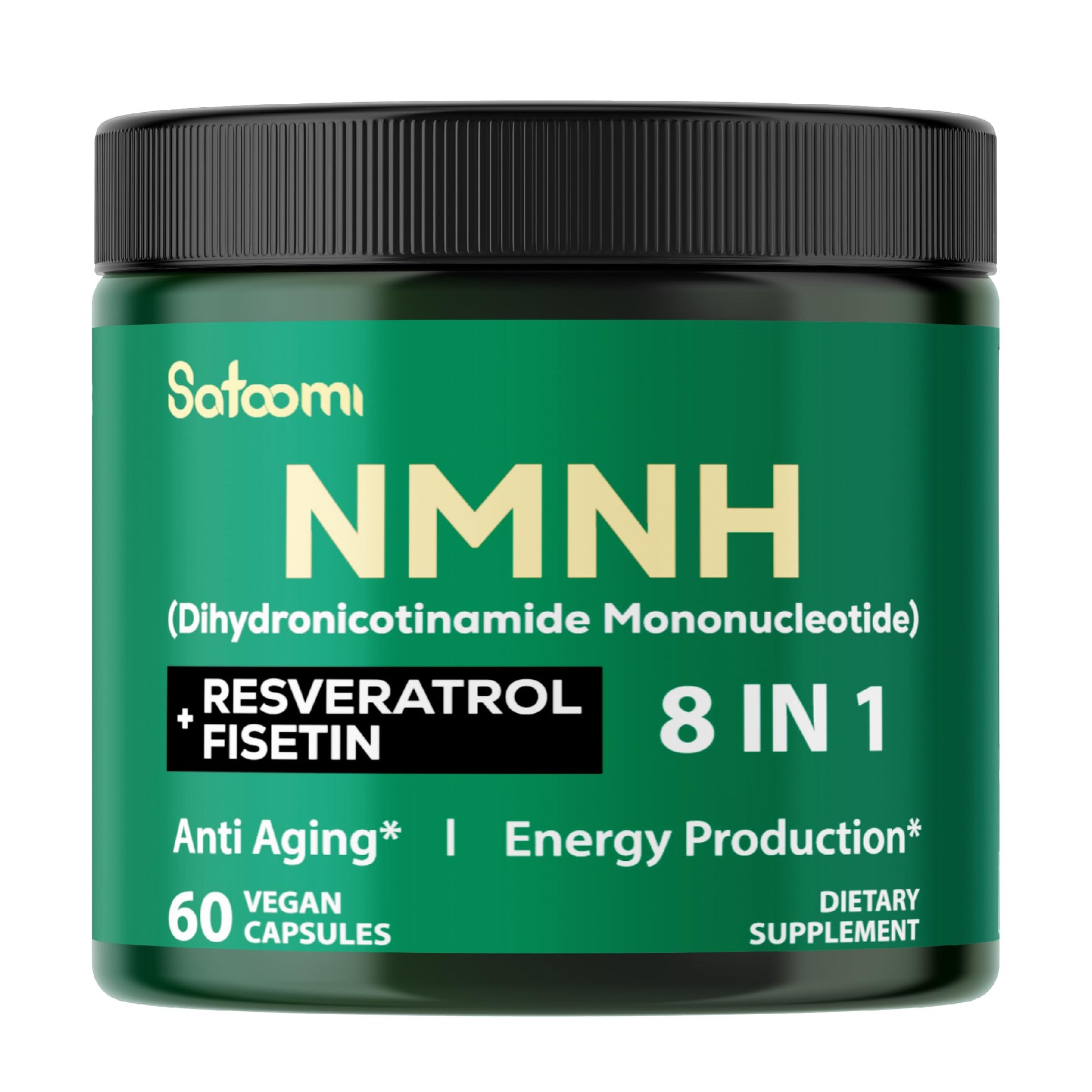 Satoomi 8in1 NMNH - NMN Supplement Alternative - NAD Supplement to Support NAD Levels Added Fisetin, Resveratrol, Quercetin, Turmeric, Berberine, Vitamin D3 & C - 60 Count for 30 Days SatoomiAu supplements