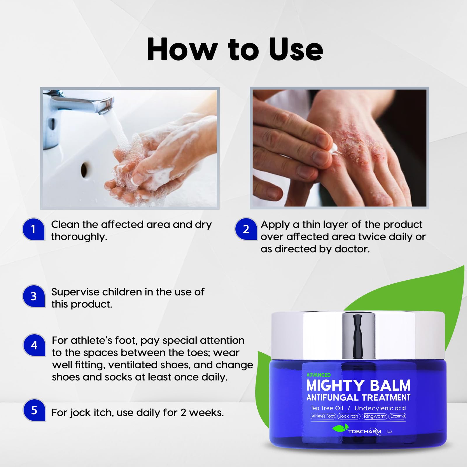 Tobcharm Antifungal Cream, Antifungal Cream for Skin, Ringworm Treatment for Humans TobcharmUS supplements