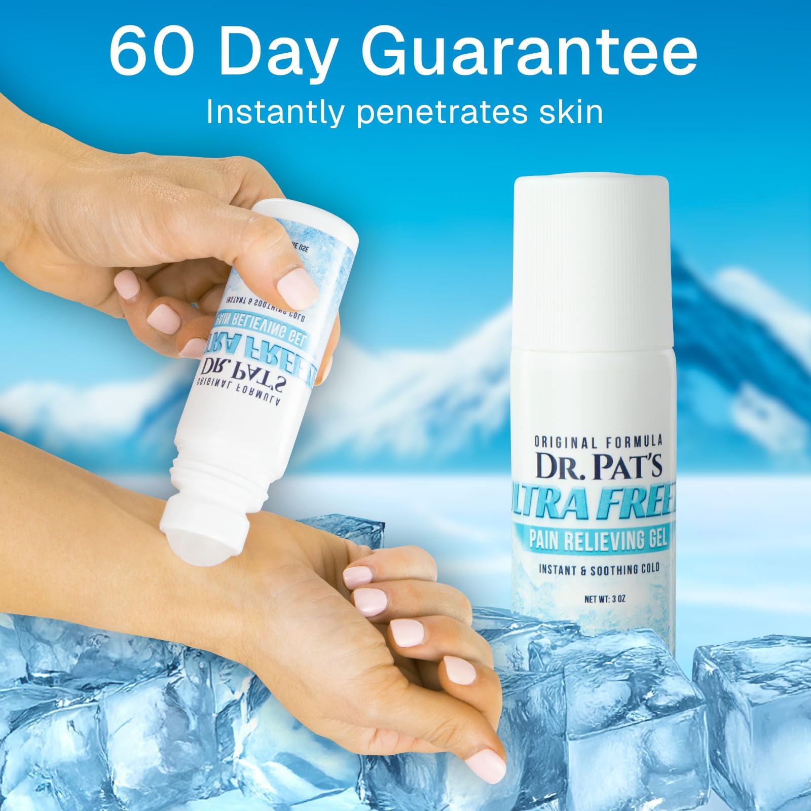 Ultra Freeze Roll-On Pain Relief Gel (3oz) - Joint & Muscle Therapy Rub for Arthritis, Neuropathy, Foot, and Joint - Cooling Topical Anti-Inflammatory (2 Pack) Ultra FreezeAu supplements