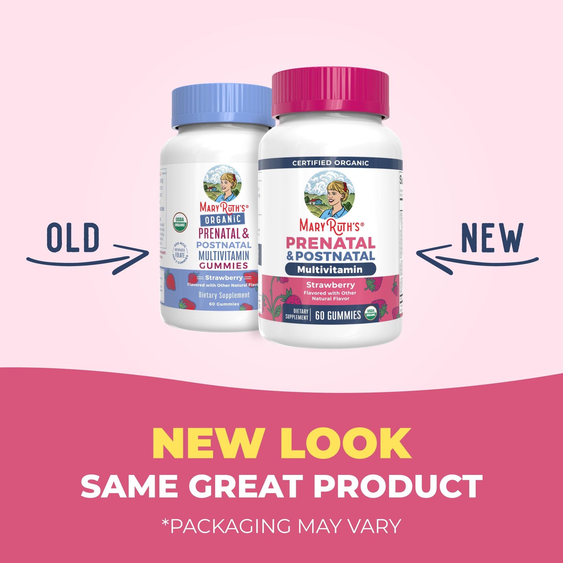MaryRuth Organics Prenatal Vitamins for Women | USDA Organic Prenatal Gummies | Postnatal Vitamins for Women Breastfeeding | Methylfolate 800 mcg DFE | Iodine | Vegan | Non GMO | 30 Servings MARYRUTH'SUS supplements