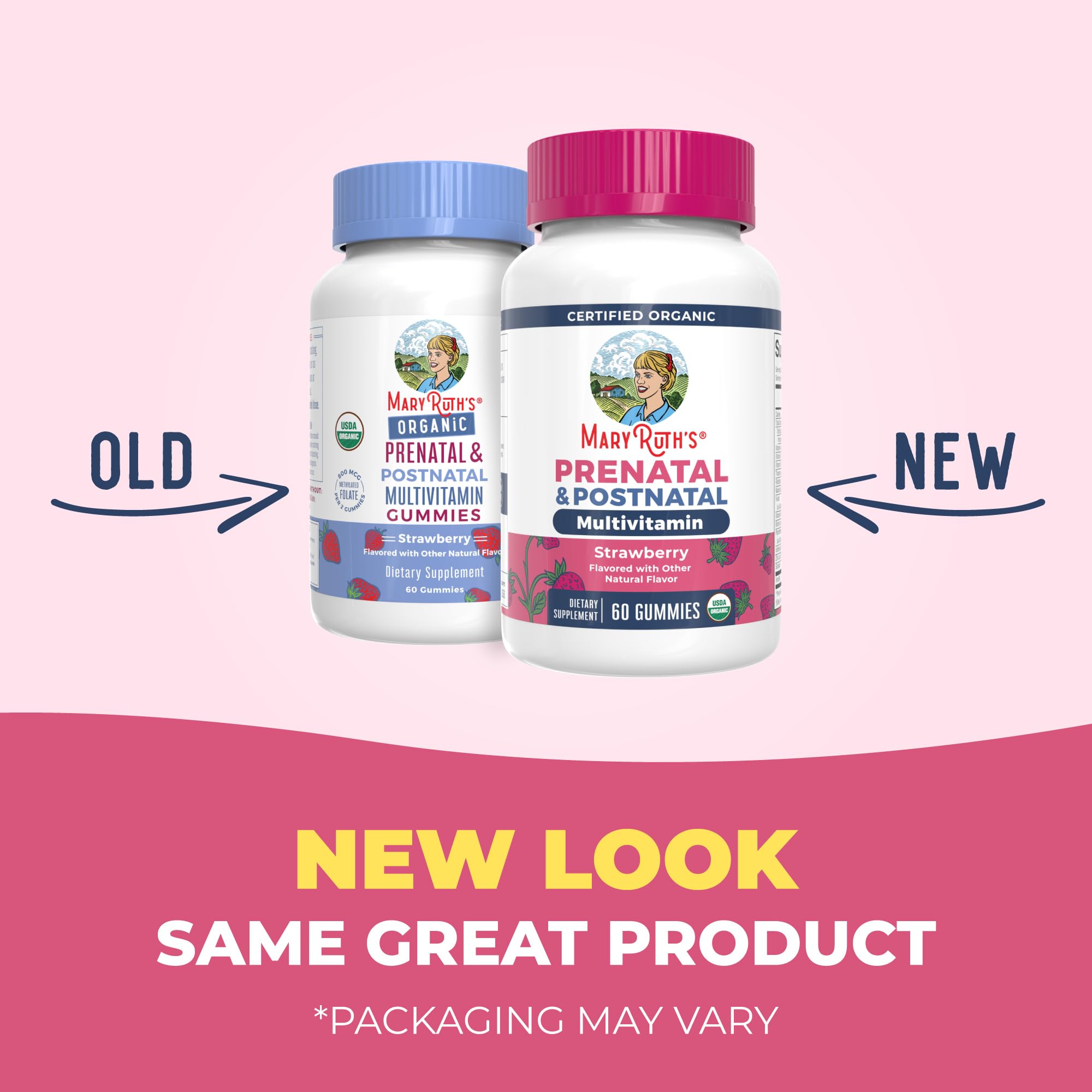 MaryRuth Organics Prenatal Vitamins for Women | USDA Organic Prenatal Gummies | Postnatal Vitamins for Women Breastfeeding | Methylfolate 800 mcg DFE | Iodine | Vegan | Non GMO | 30 Servings MARYRUTH'SUS supplements