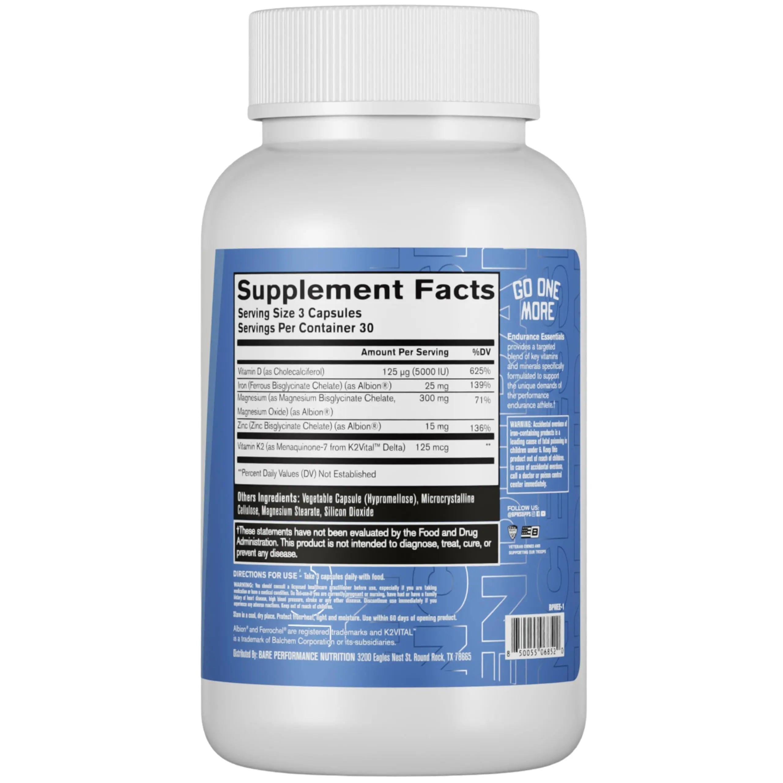 BARE PERFORMANCE NUTRITION Endurance Essentials | Endurance Athlete Daily Multivitamin | NSF Certified for Sport | Supports Energy, Muscle Function BARE PERFORMANCE NUTRITIONAu supplements