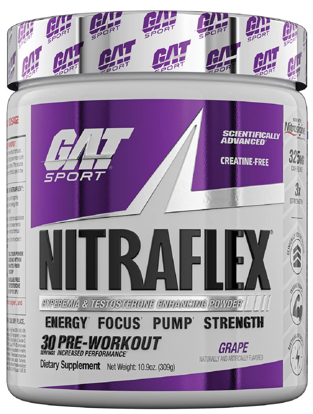 GAT SPORT, Nitraflex Advanced Pre-Workout Powder, Increases Blood Flow, Boosts Strength GAT SPORTAu supplements