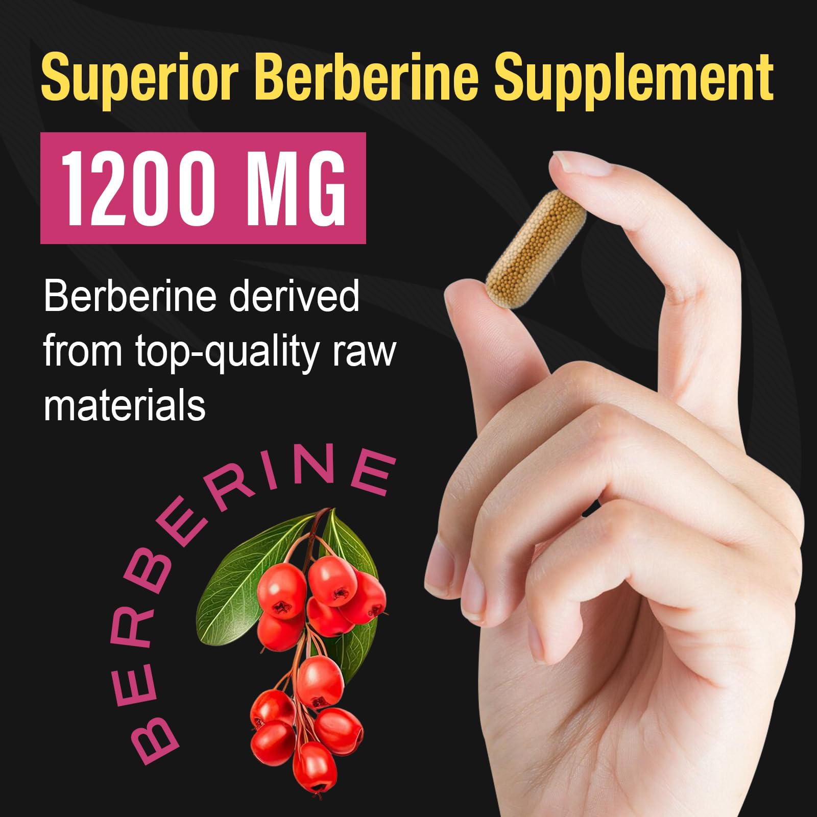 Berberine Supplement 1200mg Berberine HCL - High Bioavailability Microbeadlet CanarataUS supplements