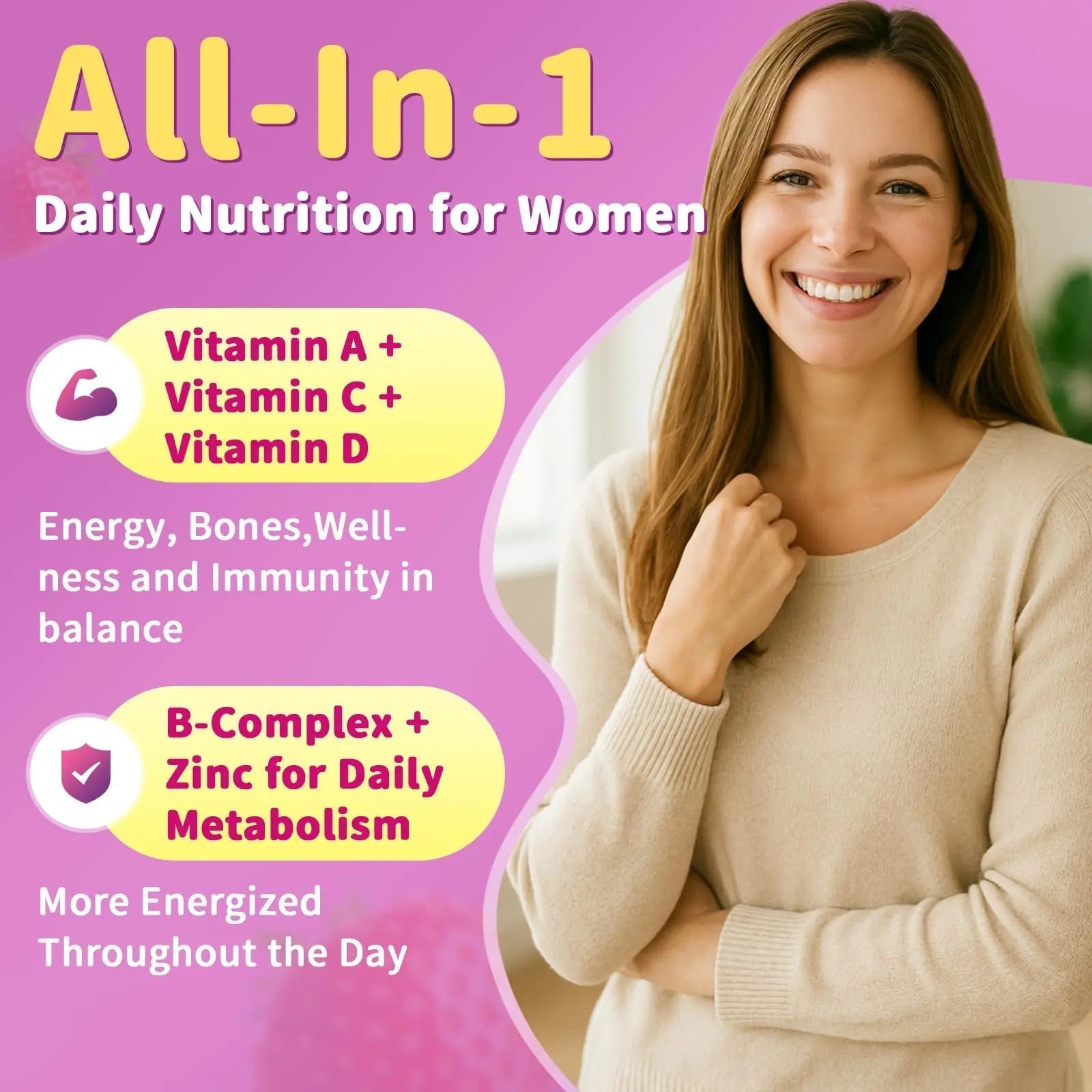 Multivitamin for Women Gummies With Iron, Magnesium, Folate, Biotin, Zinc, Womens Multivitamin Gummy Vitamin D3 A C E, B Complex GparkNatureAu supplements