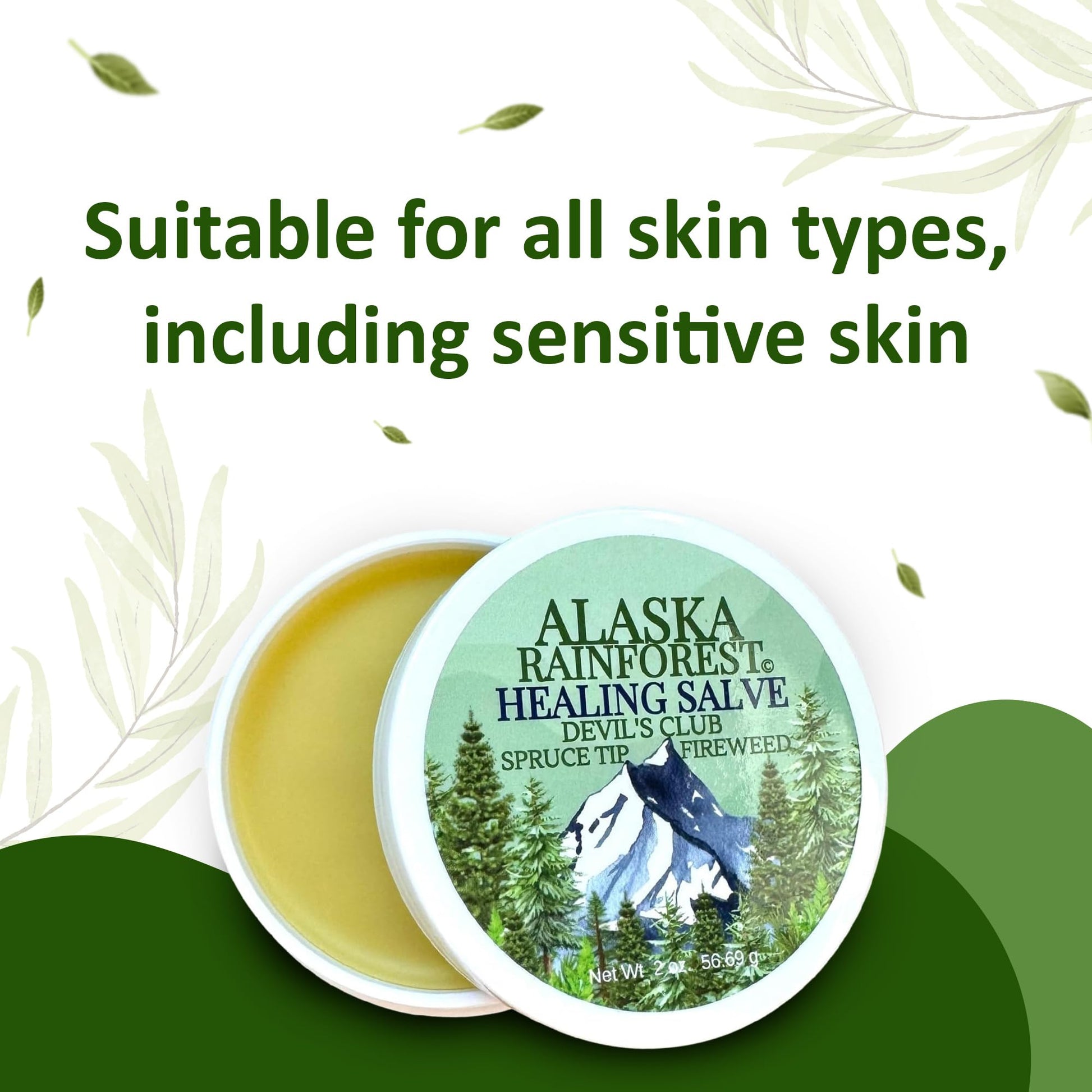 Snowy Summit Alaska Rainforest Salve - Herbal Salve for Dry Skin & Joint Relief - Natural Super Salve for Soothing Skin with Gentle Aroma - Body & Hand Salve - Muscle Rub with Alaskan Devil’s Club Oil Snowy SummitAu supplements