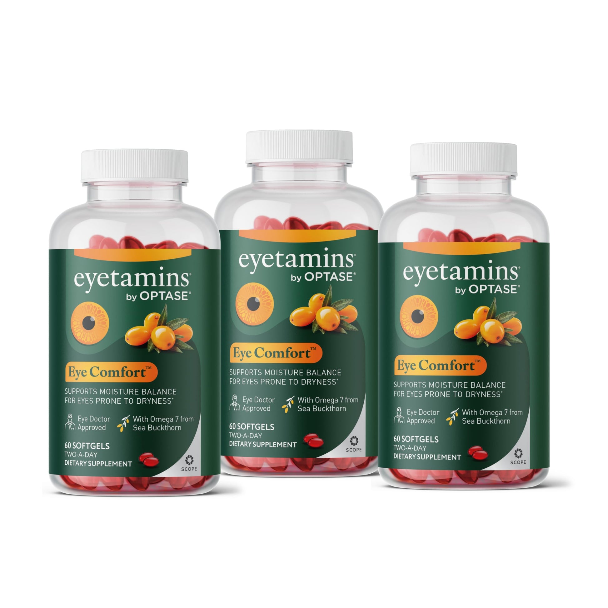 eyetamins® by OPTASE® Eye Comfort™ - 60 Softgels - Eye Doctor Recommended - an Omega-Based Eye Supplement formulated to Support Moisture Balance and Eye Comfort from Within. Plant Based Soft gels. eyetaminsAu supplements