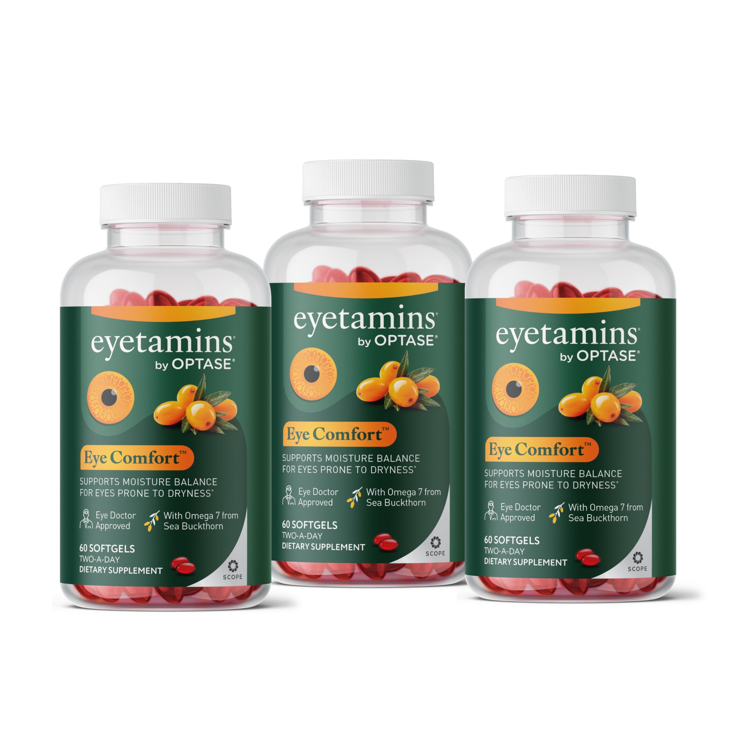 eyetamins® by OPTASE® Eye Comfort™ - 60 Softgels - Eye Doctor Recommended - an Omega-Based Eye Supplement formulated to Support Moisture Balance and Eye Comfort from Within. Plant Based Soft gels. eyetaminsAu supplements