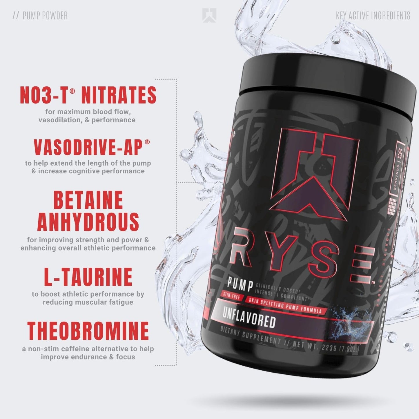 RYSE Up Supplements Project Blackout Pump Powder | Pump, Power, Endure | Betaine RYSE Up SupplementsUS supplements