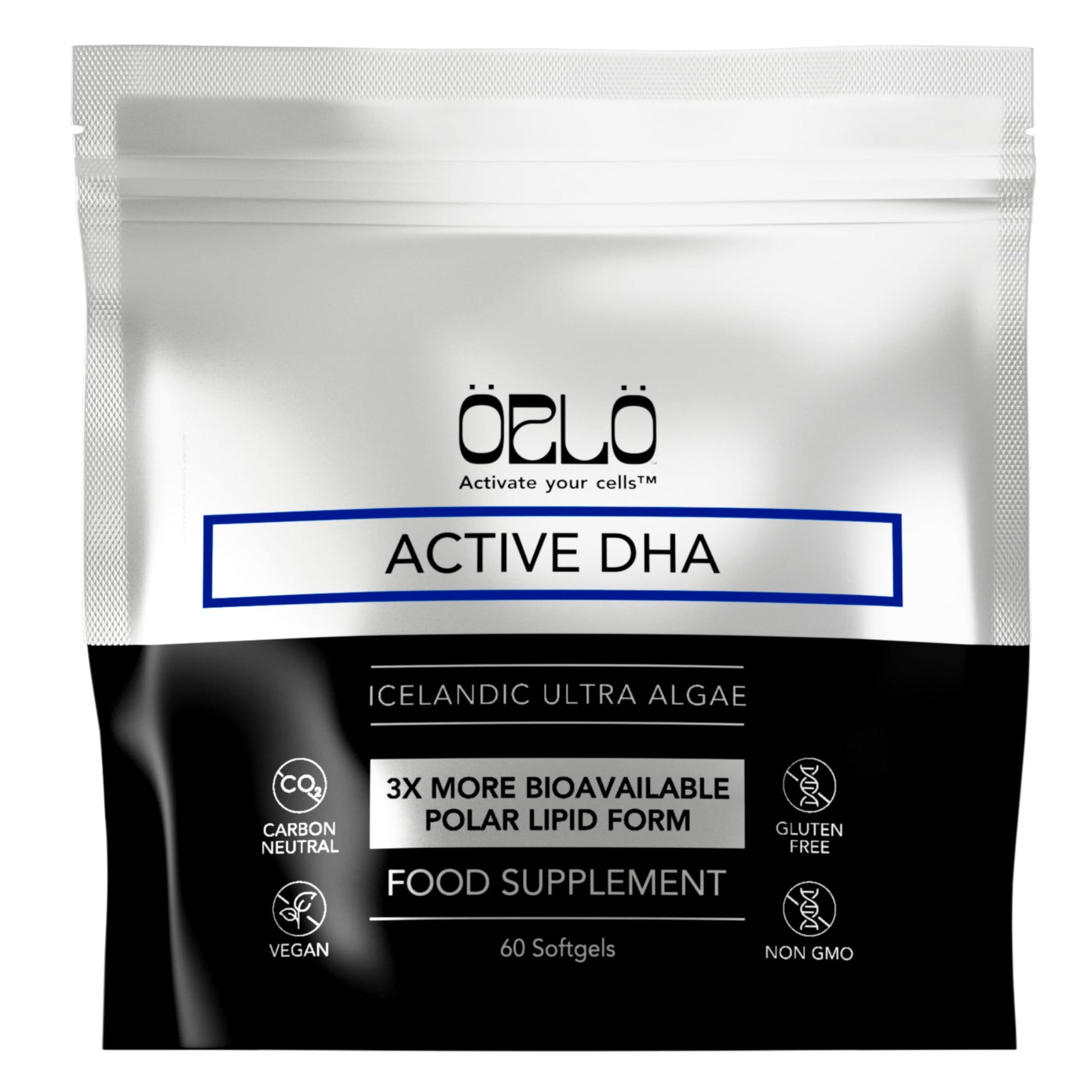 Orlo DHA Supplement 1000mg - 3X Absorption Natural Icelandic Nordic Omega 3 DHA & EPA for Brain & Eye Support – Vegan Fish Oil Alternative, No Fishy Aftertaste, 60 Easy-to-Swallow Mini Softgels OrloAu supplements