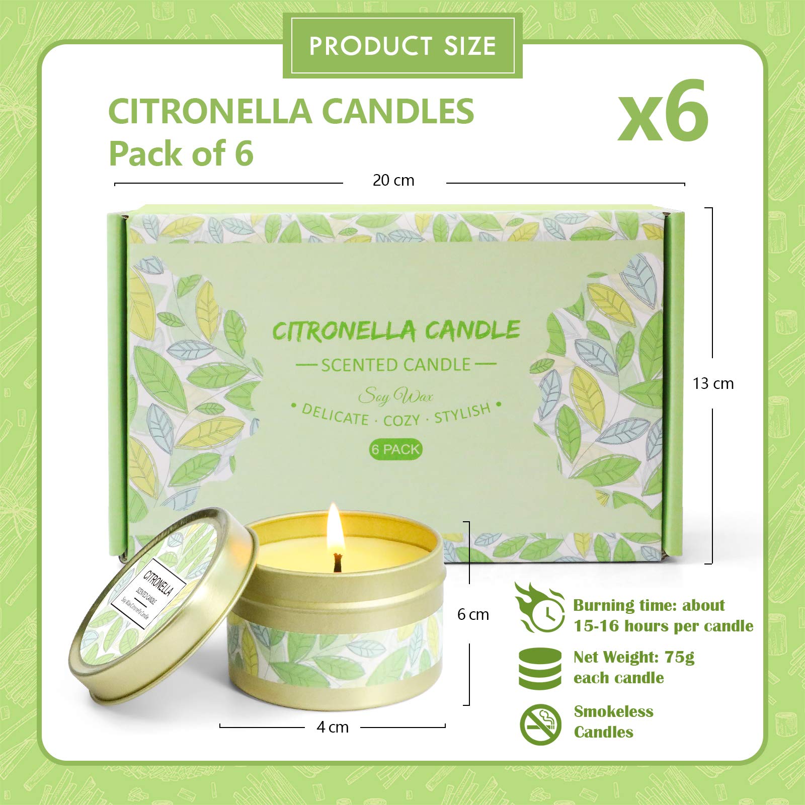 Citronella Candles Outdoor, Scented Candles, Summer Soy Wax Candles, Lemongrass Candles STRNAu supplements