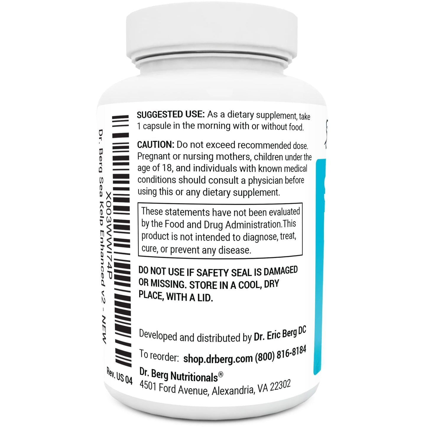 Dr. Berg's Sea Kelp Enhanced - Pure Healthy Thyroid Support Natural Antioxidants Dr. Berg NutritionalsUS supplements