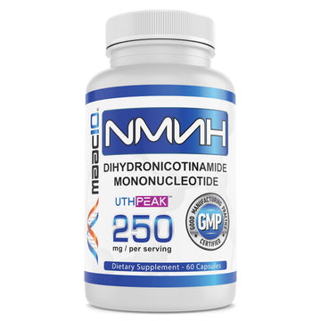 MAAC10 NMNH (NMN Supplement Alternative) 250mg Serving | Uthpeak™ NMNH (Dihydronicotinamide Mononucleotide) for Better Stability | 30-Day Supply. MAAC10Au supplements