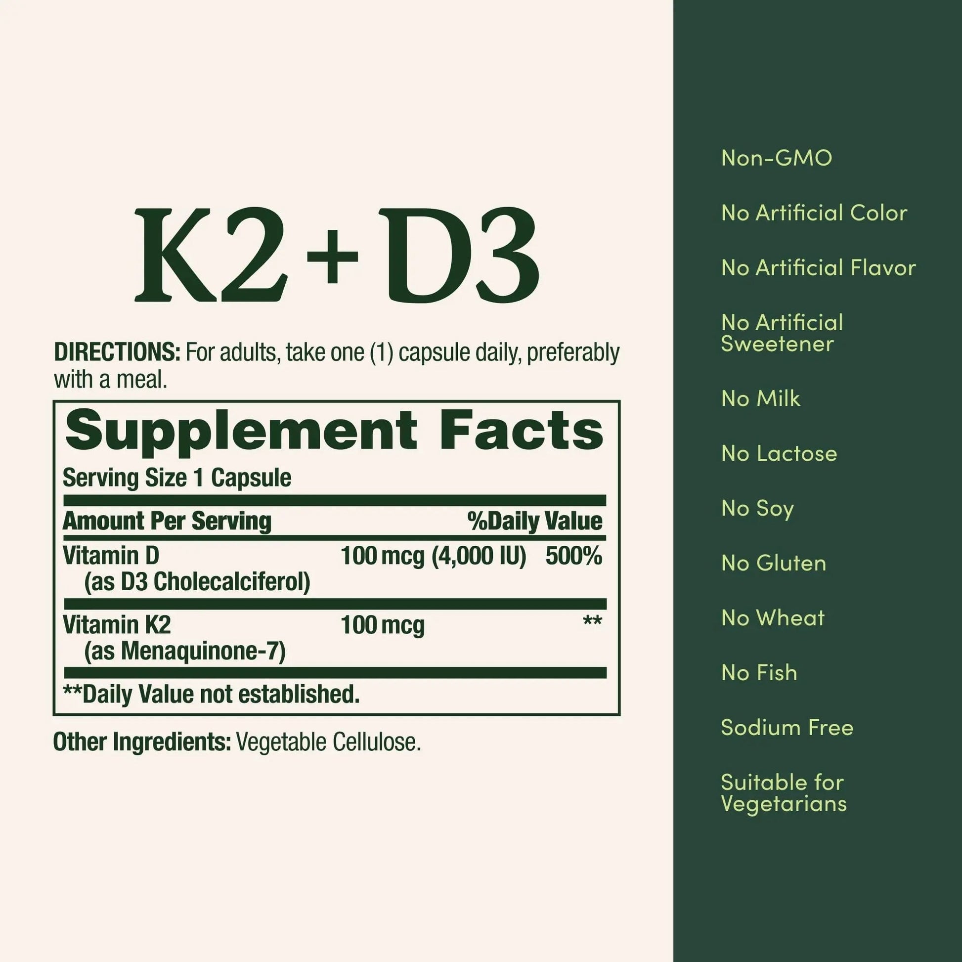 Nature’s Bounty Vitamin D3 K2 Supplement, 4000 IU Vitamin D3 plus 100 mcg of Vitamin K Supplements Nature's BountyAu supplements