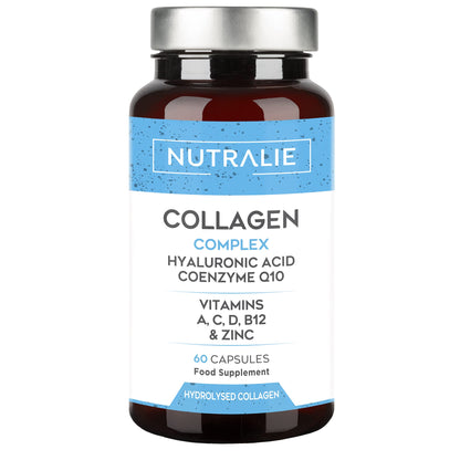Collagen + Hyaluronic Acid + Q10 Hydrolysed Collagen Women Men + Vitamins A C D B12 Zinc NUTRALIEUS supplements