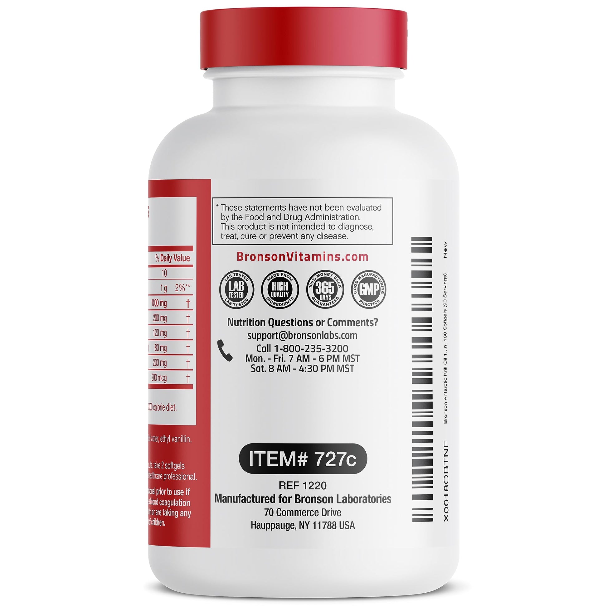 Bronson Antarctic Krill Oil 1000 mg with Omega-3s EPA, DHA, Astaxanthin and Phospholipid BronsonUS supplements