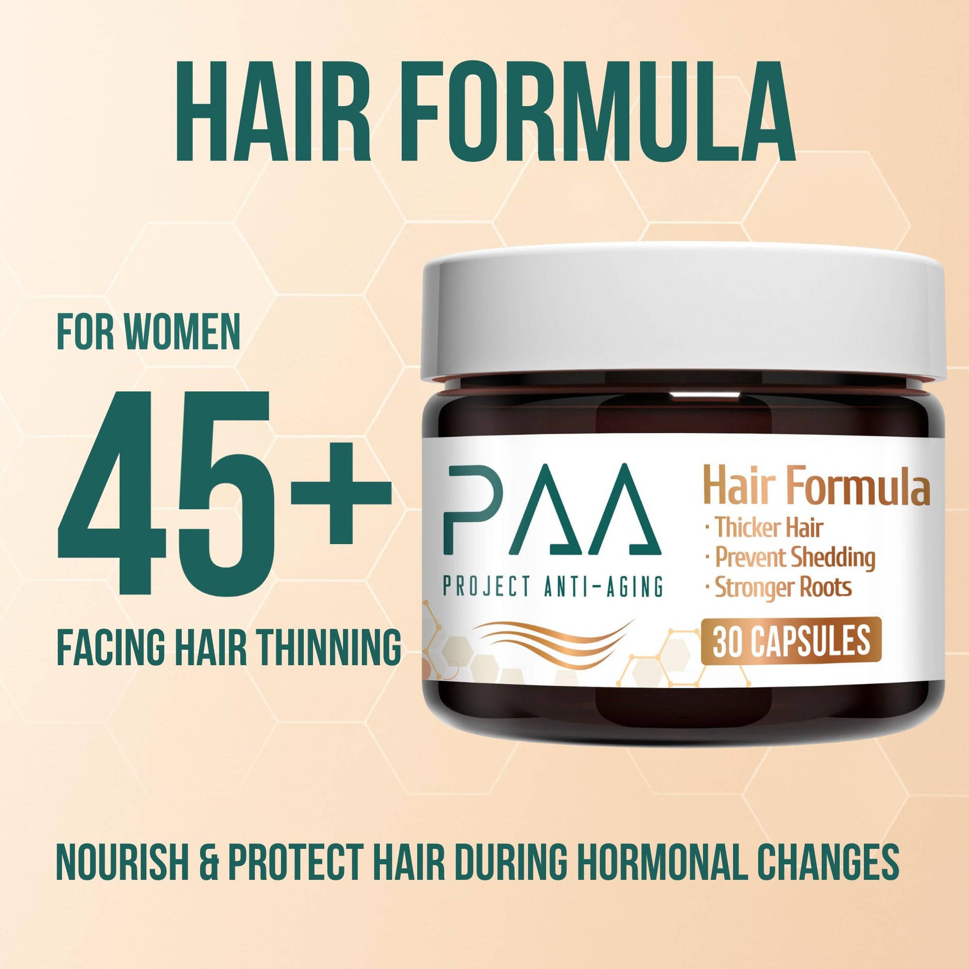 Project Anti-Aging Menopause Hair Don’t Care – Hair Growth Vitamins for Women 40+ to Support Thinning, Volume, Skin & Nails – Nutrient-Rich Supplement for Stronger, Fuller – Visible Results Project Anti-AgingAu supplements