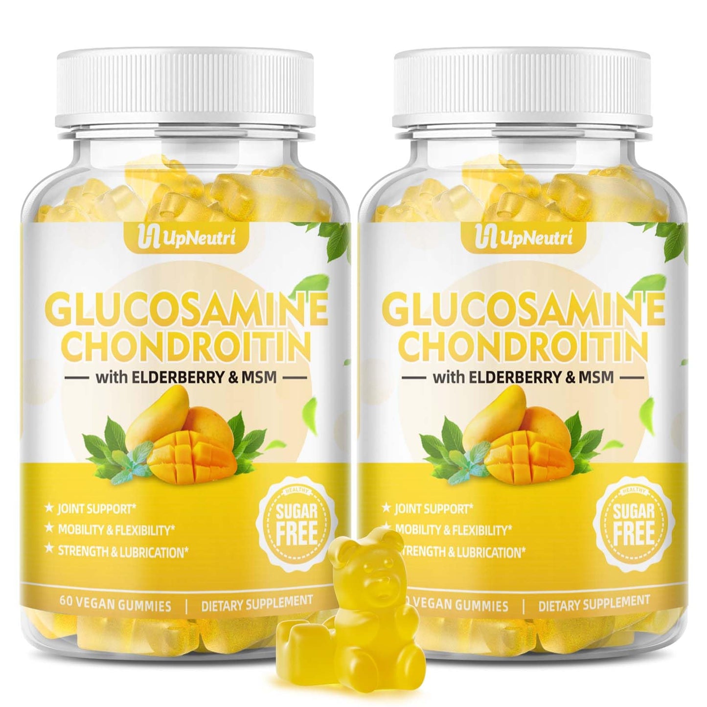 Sugar Free Glucosamine Chondroitin Gummies, Extra Strength 1500mg Glucosamine UPNEUTRIUS supplements