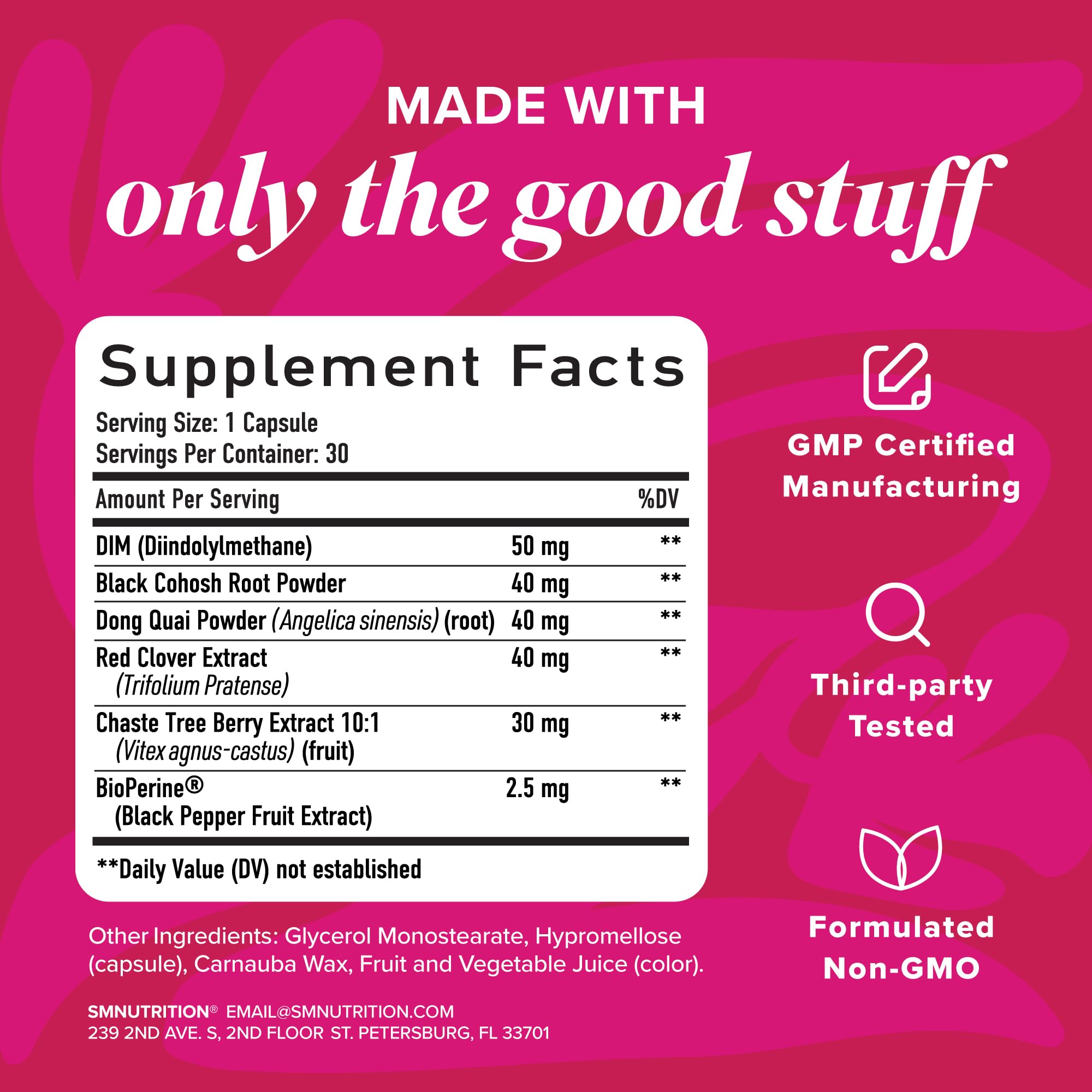 Menopause Vitamins Beadlets with Black Cohosh, Red Clover & More | Hot Flashes, Night Sweats & Mood Support | Menopause Supplements for Women with Dong Quai, Chaste Tree Berry & DIM | Non-GMO 30ct SMNutritionAu supplements