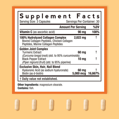 Doctor's Recipes Multi Collagen Complex with Golden Turmeric, Vitamin C, Biotin, Hyaluronic Doctor's RecipesUS supplements