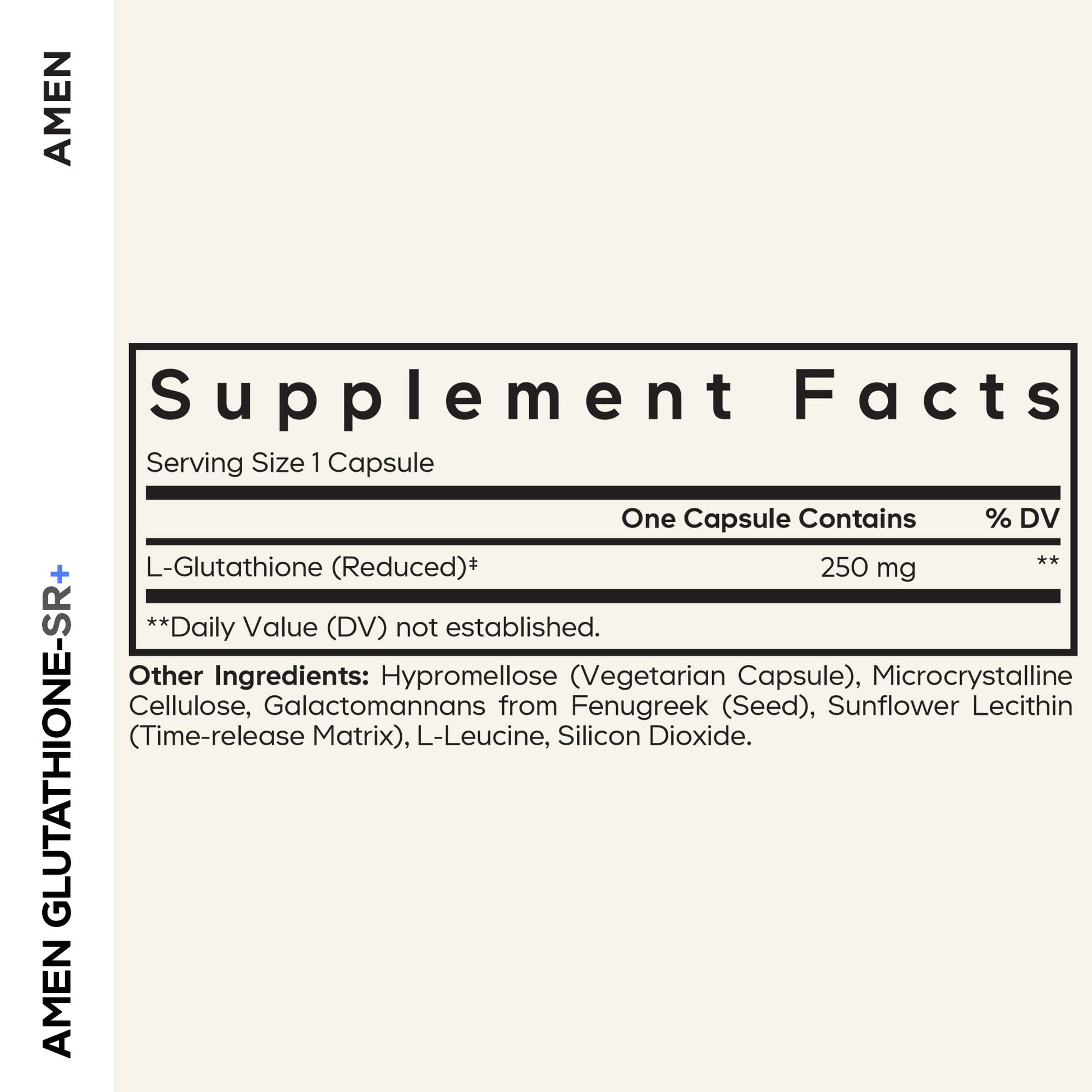 Amen Glutathione-SR+ Advanced Sustained-Release Supplement - 2-Month Supply - Reduced L-Glutathione - Galactomannans Fenugreek Seed - Time-Reduced Matrix - Non-GMO - 60 Capsules AmenAu supplements