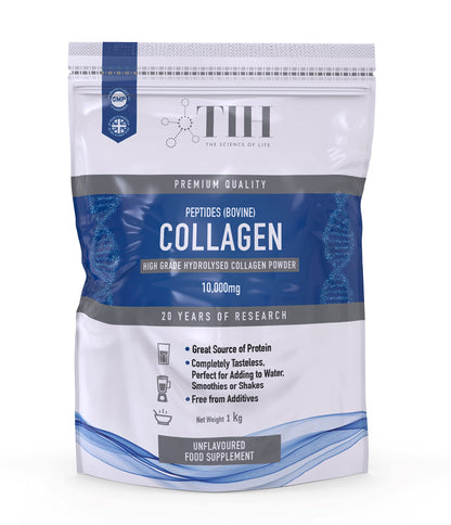 Hydrolysed Collagen Powder (Bovine) - High Protein Grass Fed Unflavoured Peptides The Intelligent HealthUS supplements