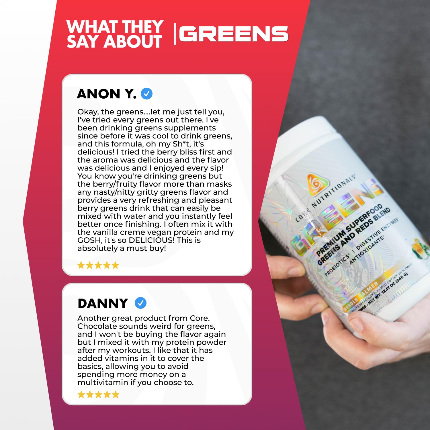 Core Nutritionals Greens | Premium Superfood Reds & Greens Blend | 5 Billion CFU Probiotics, Digestive Enzymes, & Antioxidants | 30 Servings (Berry Bliss) Core NutritionalsAu supplements