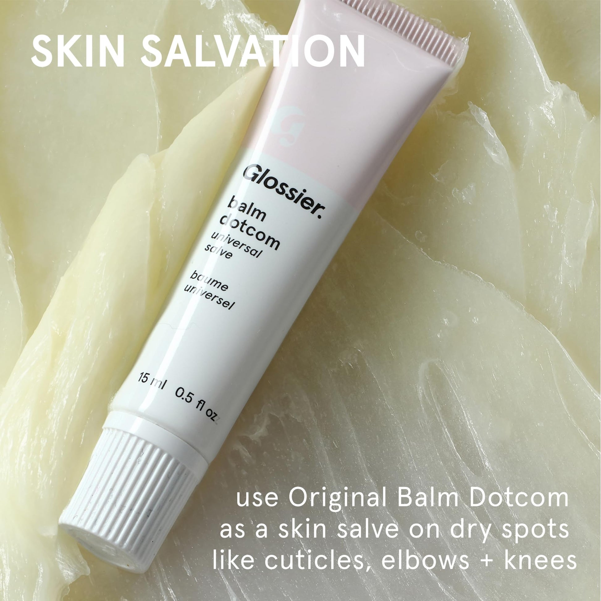 Glossier Balm Dotcom Hydrating Lip Balm - Universal Salve, Up to 12Hr Moisture - Lanolin, Beeswax & Castor Oil for Dry Lips, Cuticles & Skin - Original, Clear Fragrance-Free, 15ml GlossierAu supplements