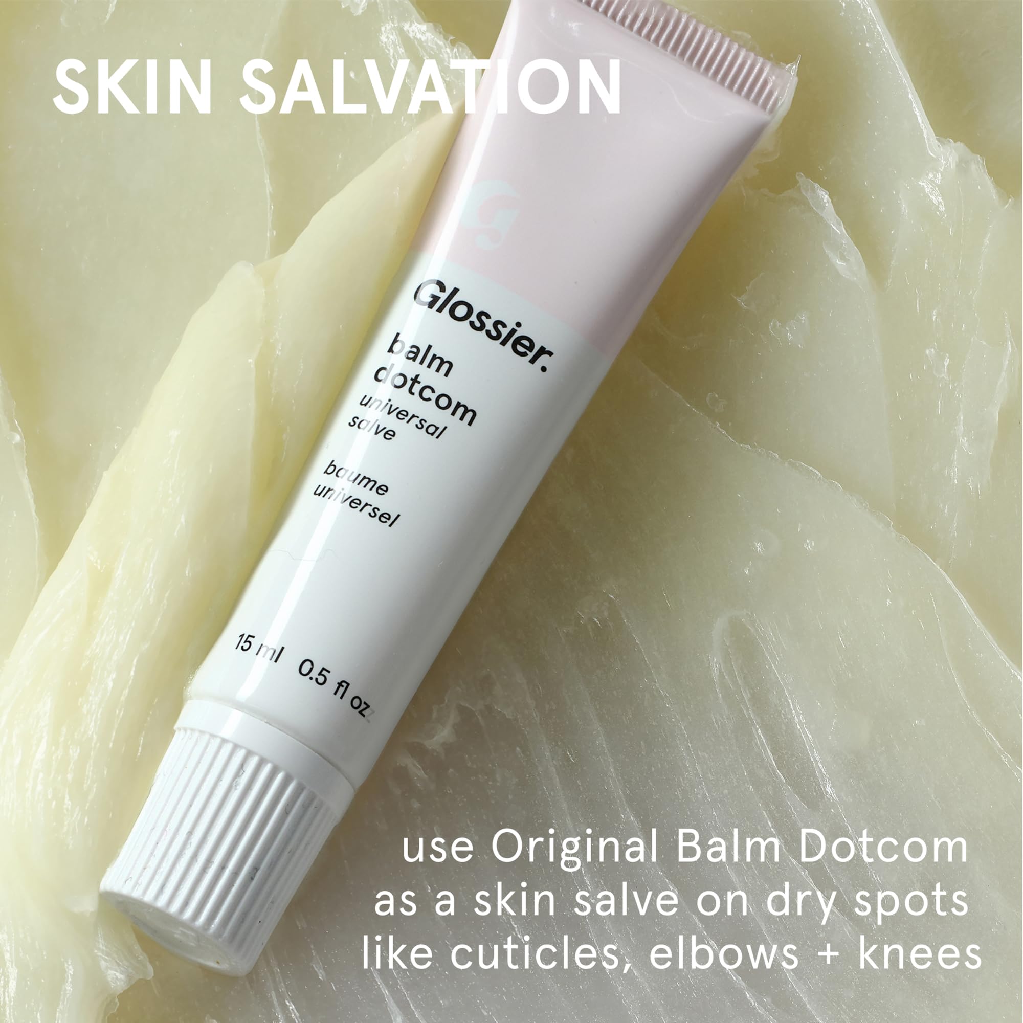 Glossier Balm Dotcom Hydrating Lip Balm - Universal Salve, Up to 12Hr Moisture - Lanolin, Beeswax & Castor Oil for Dry Lips, Cuticles & Skin - Original, Clear Fragrance-Free, 15ml GlossierAu supplements