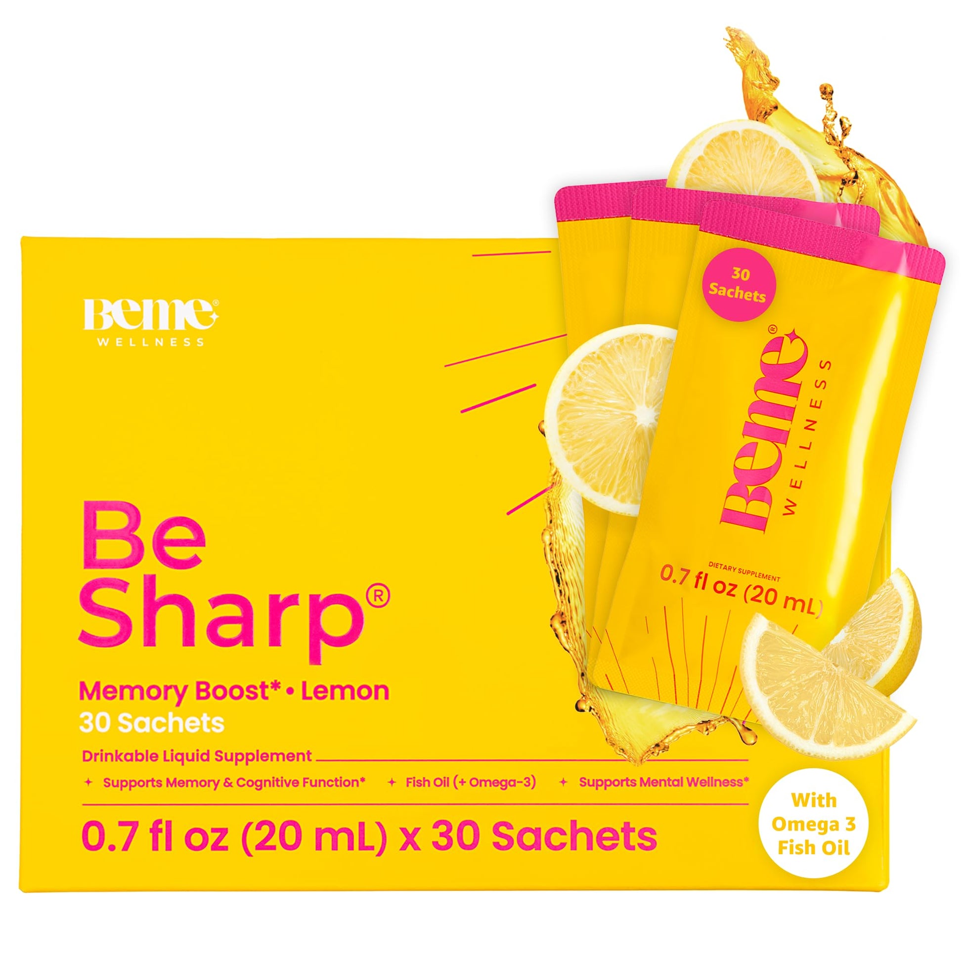 BeMe Liquid Omega 3 Fish Oil - Turmeric Curcumin, Lemon Balm Extract & Omega 3 Supplement for Women - Patented EPAX® for Quick Absorption & high bioavailability - Supports Memory & Brain Health BeMeAu supplements