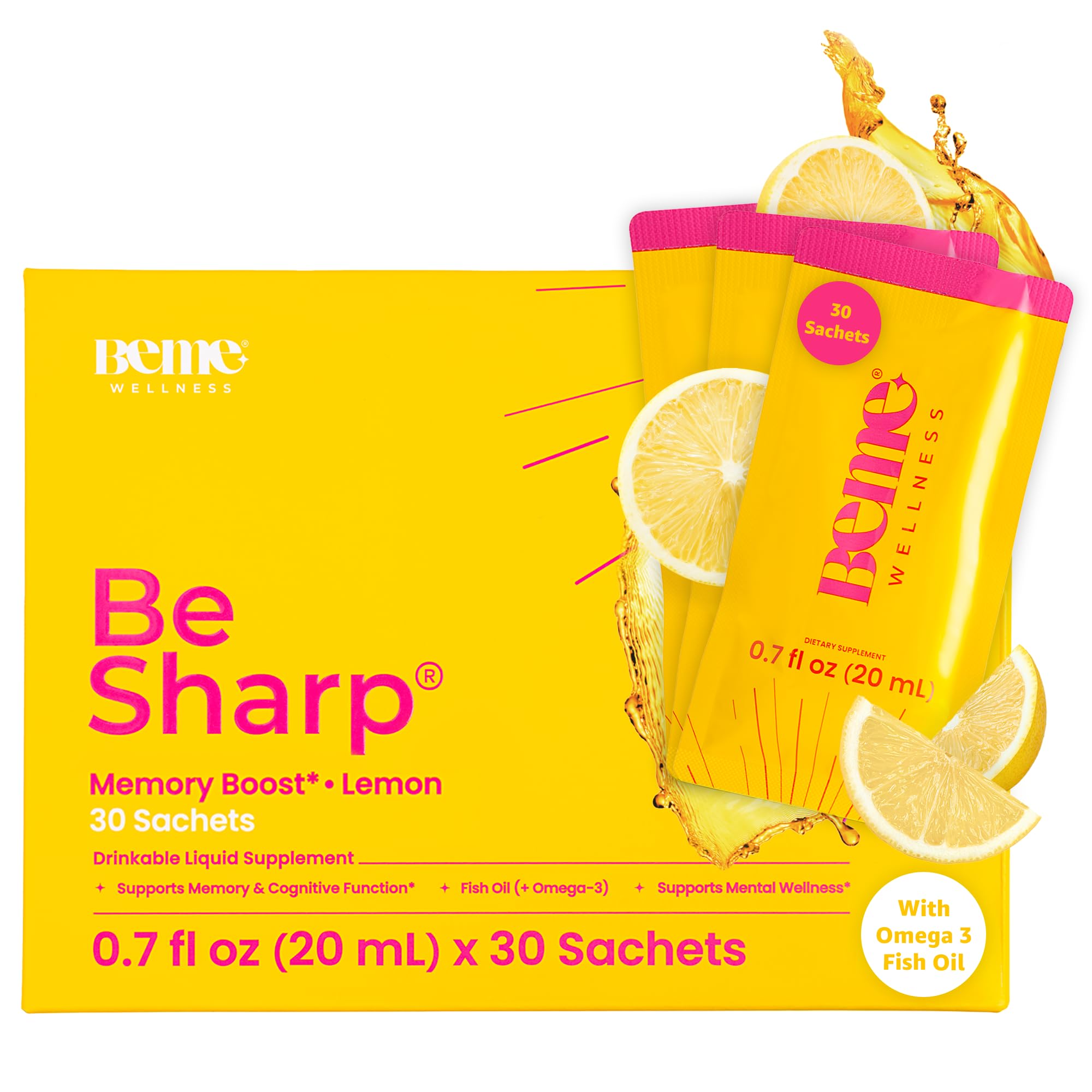 BeMe Liquid Omega 3 Fish Oil - Turmeric Curcumin, Lemon Balm Extract & Omega 3 Supplement for Women - Patented EPAX® for Quick Absorption & high bioavailability - Supports Memory & Brain Health BeMeAu supplements