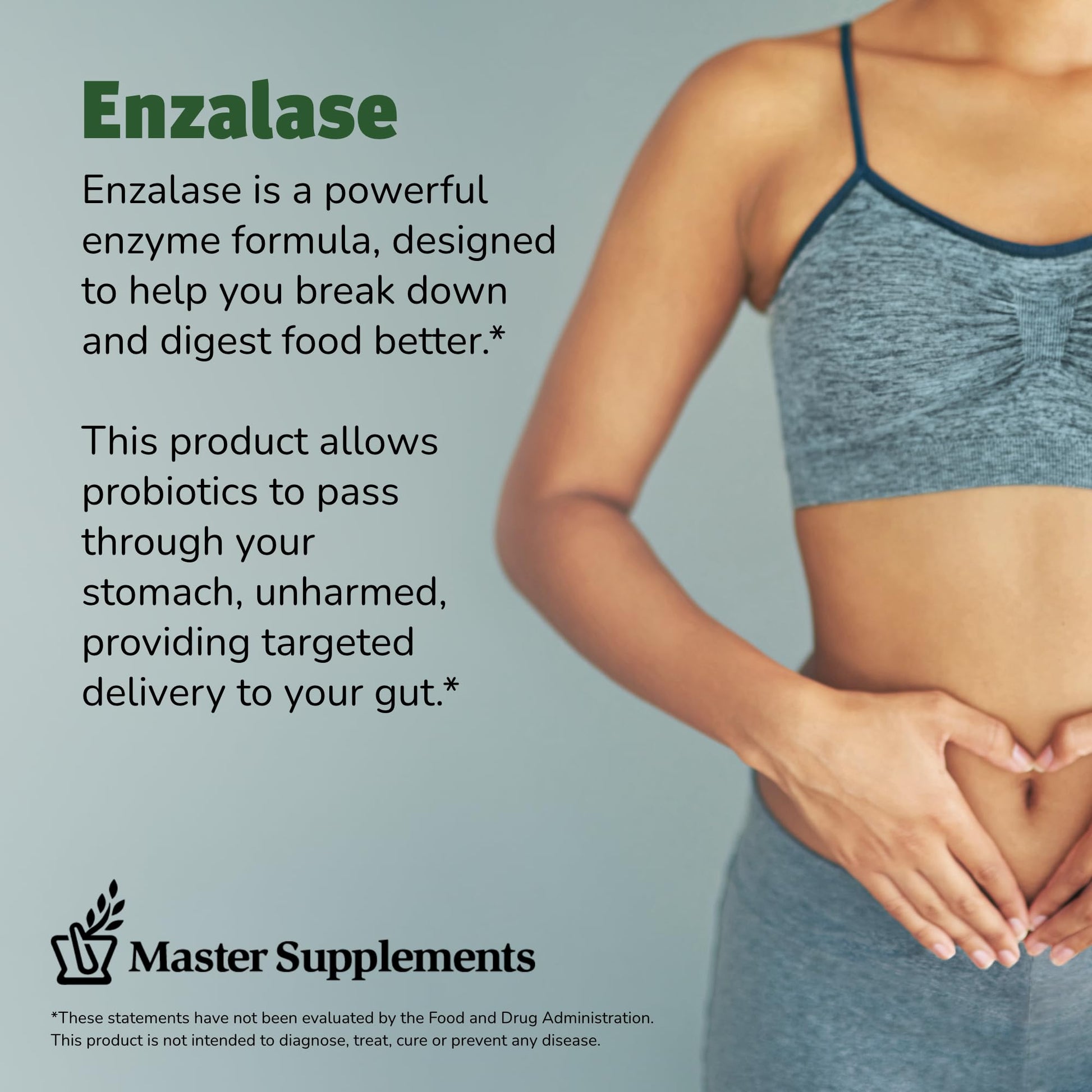 Master Supplements Enzalase - 50 Capsules, Pack of 3 - Probiotic Compatible Enzymes - Provides Digestive Boost + Gas & Bloating Relief - Gluten Free - 150 Total Servings ENZALASEAu supplements