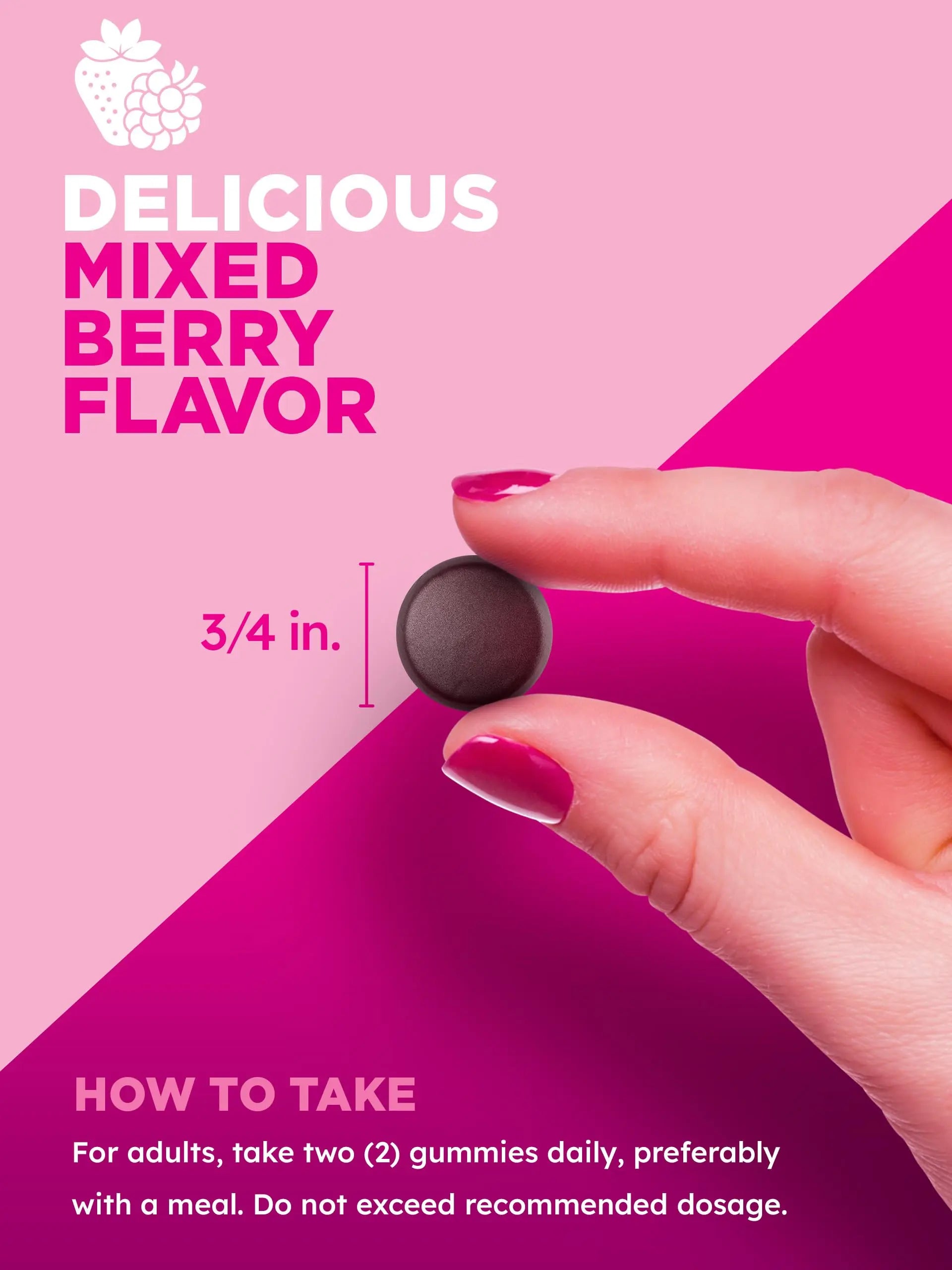 PINK Multivitamin Gummies for Women | Non-GMO & Gluten Free | Plus Collagen & Biotin | Mixed Berry Flavor PINKAu supplements