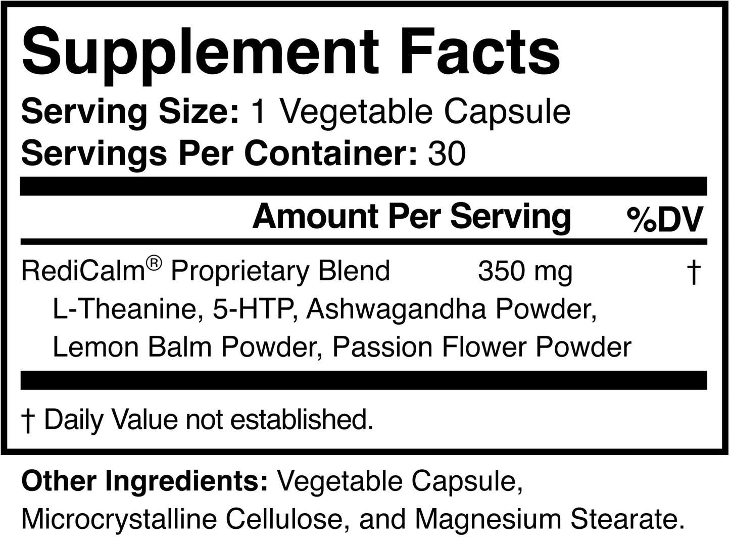 RediCalm - Natural Stress Relief Supplement - Non-GMO, Vegan, Gluten-Free RediCalmUS supplements