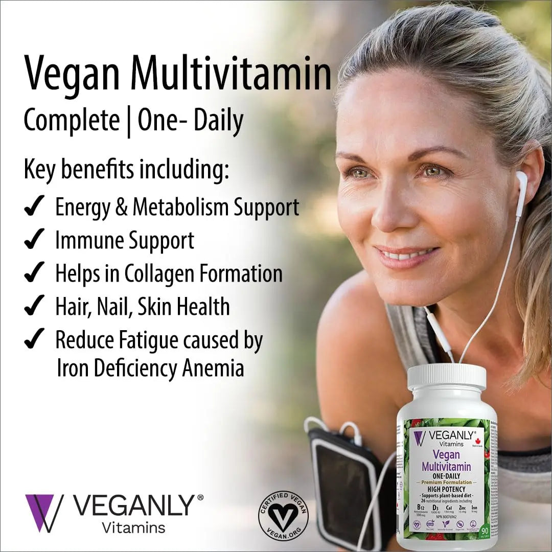 VEGANLY Vitamins Vegan Multivitamin One-Daily, (90 Veg Tablets). Complete Nutrition Support for Plant-Based, Vegan or Vegetarian Diets VEGANLY VitaminsAu supplements