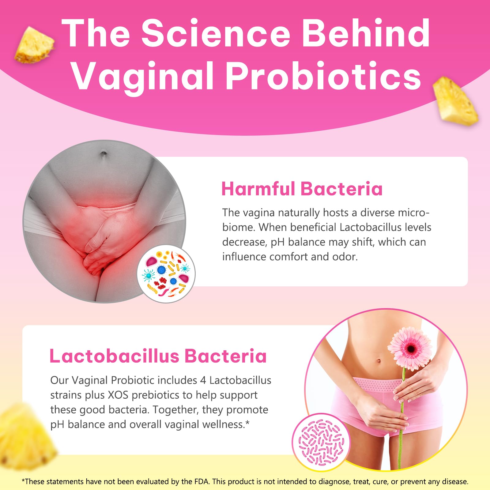 WeiWeiLa Feminine Probiotics Gummies for Women Probiotic Gummies with Slippery Elm | Natural Pineapple Flavor | Supports Feminine pH Balance & Comfort | 60 Vegan Gummie for Daily Wellness WeiWeiLaAu supplements