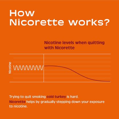 Nicorette 2 mg Nicotine Gum to Help Stop Smoking - Fruit Chill Flavored NicoretteUS supplements