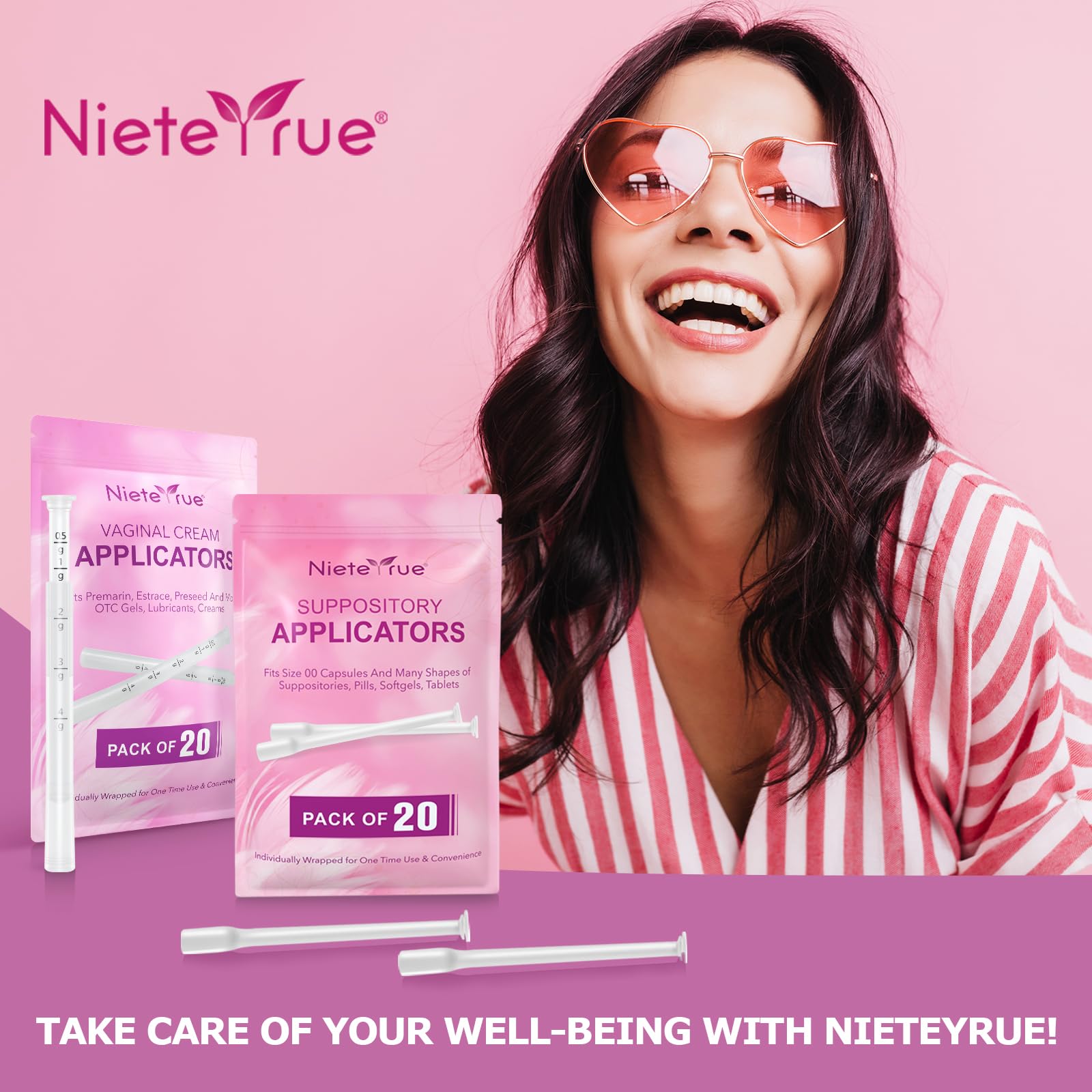 Nieteyrue (40 Packs) Disposable Vaginial Applicators Individually Wrapped Hygienic Fit NieteyrueAu supplements