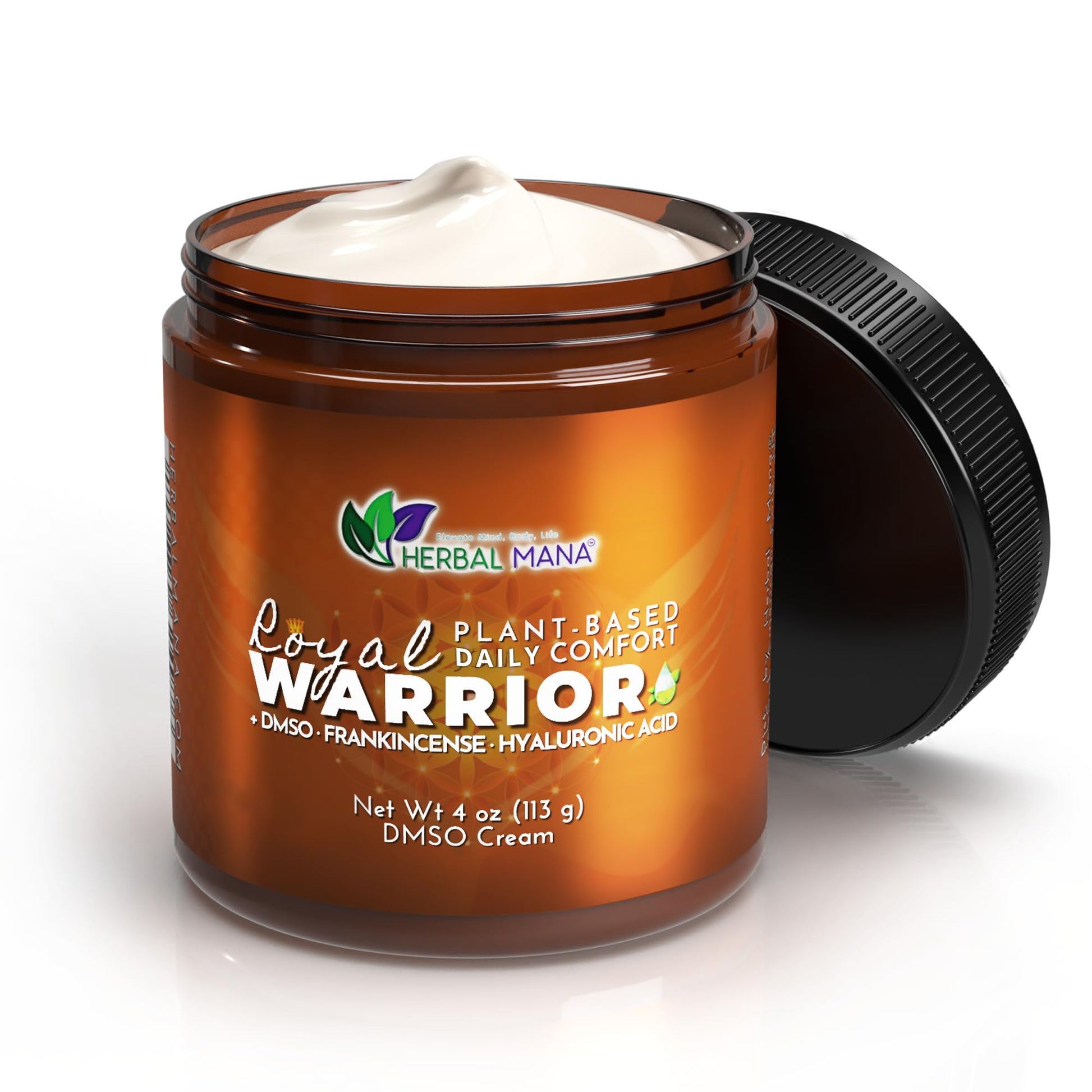 Herbal Mana Frankincense DMSO Body Cream with Magnesium & Hyaluronic Acid | Royal Warrior Herbal ManaAu supplements