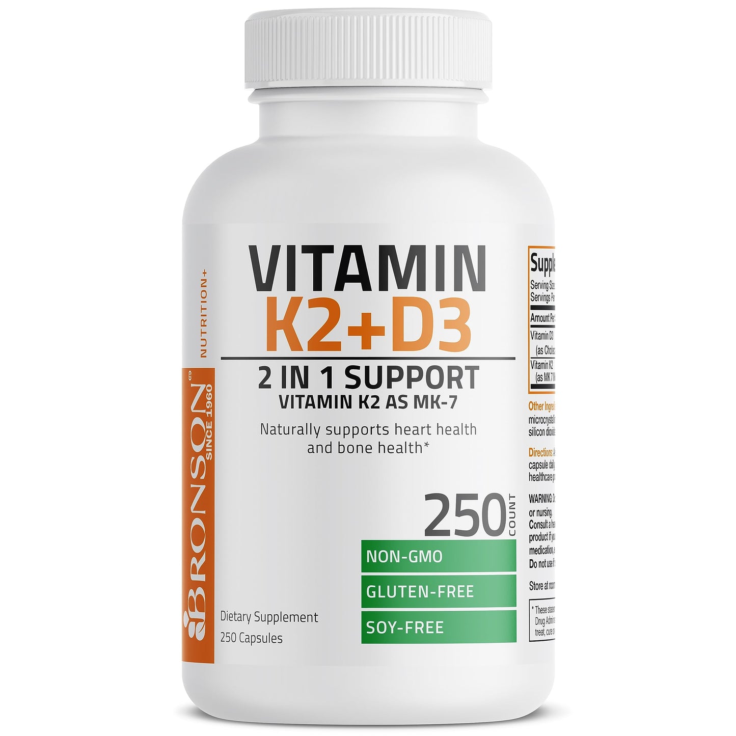 Bronson Vitamin K2 (MK7) with D3 Supplement Bone and Heart Health Non-GMO BronsonUS supplements